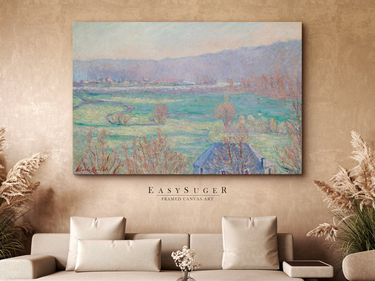 EasySuger Claude Monet Framed Print | Framed Canvas Wall Art with hanging kit