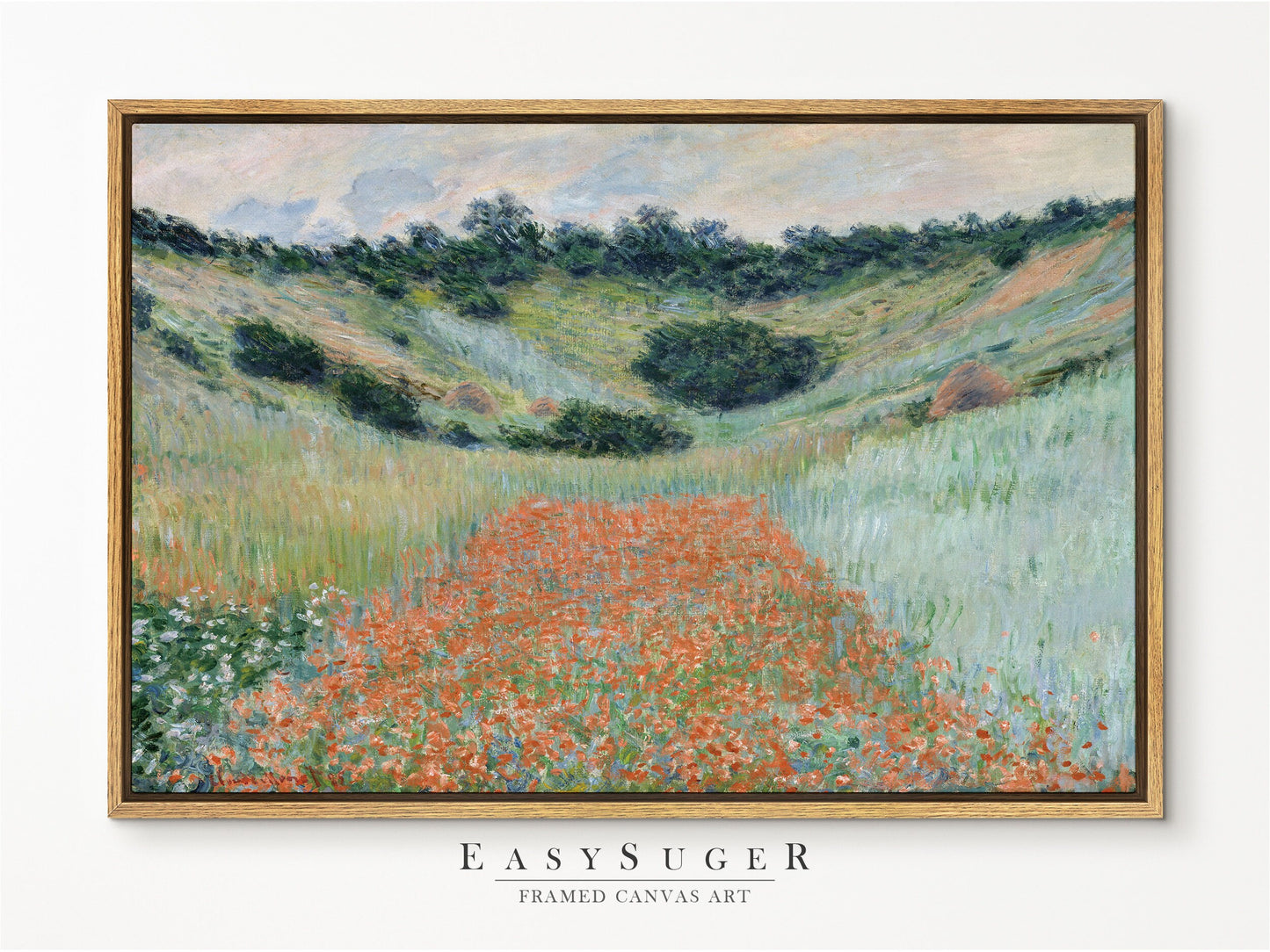 EasySuger Claude Monet Framed Print | Framed Canvas Wall Art with hanging kit