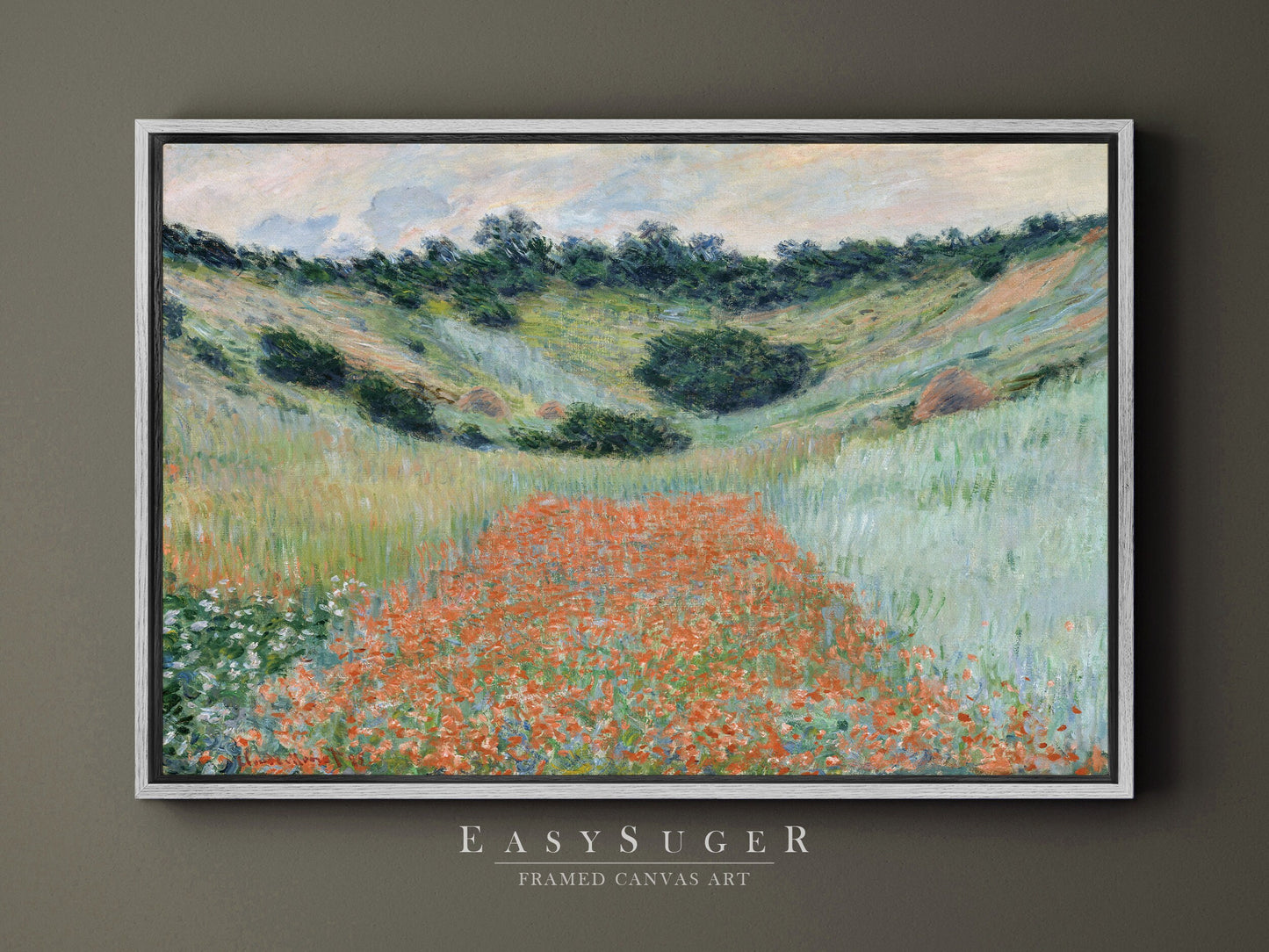 EasySuger Claude Monet Framed Print | Framed Canvas Wall Art with hanging kit