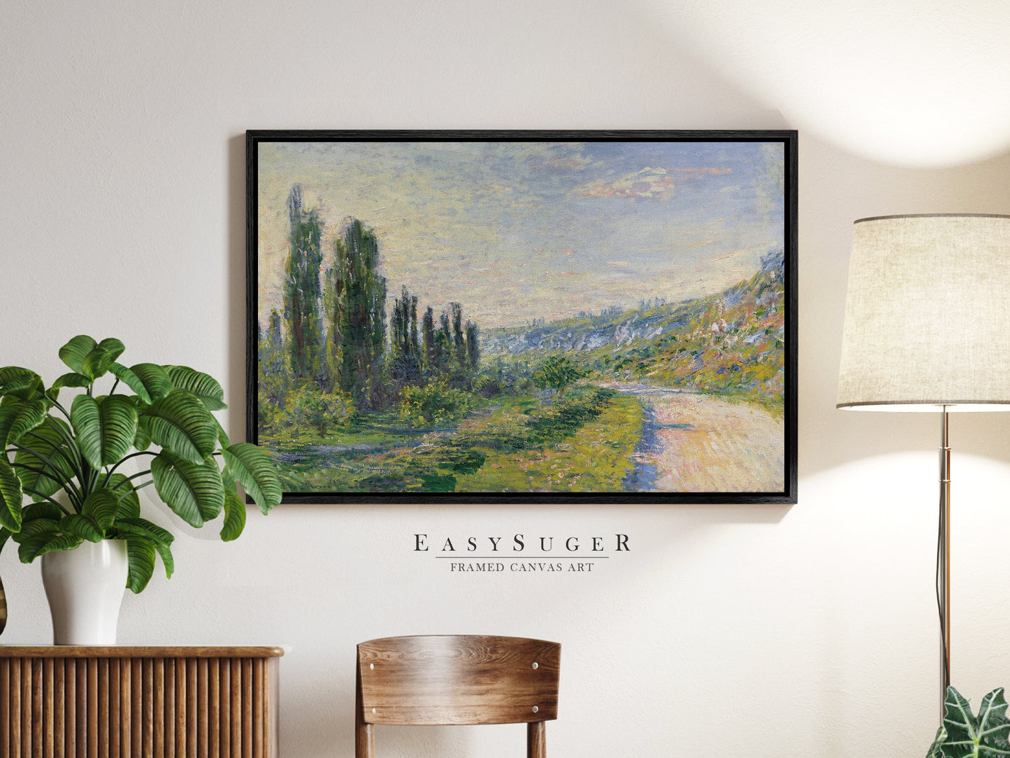 EasySuger Claude Monet Framed Print | Framed Canvas Wall Art with hanging kit