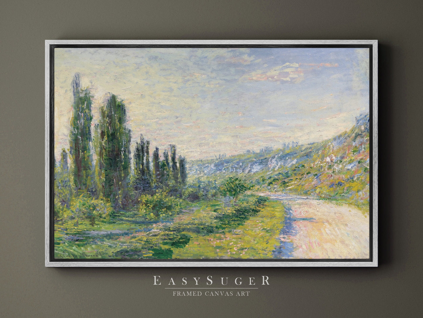 EasySuger Claude Monet Framed Print | Framed Canvas Wall Art with hanging kit