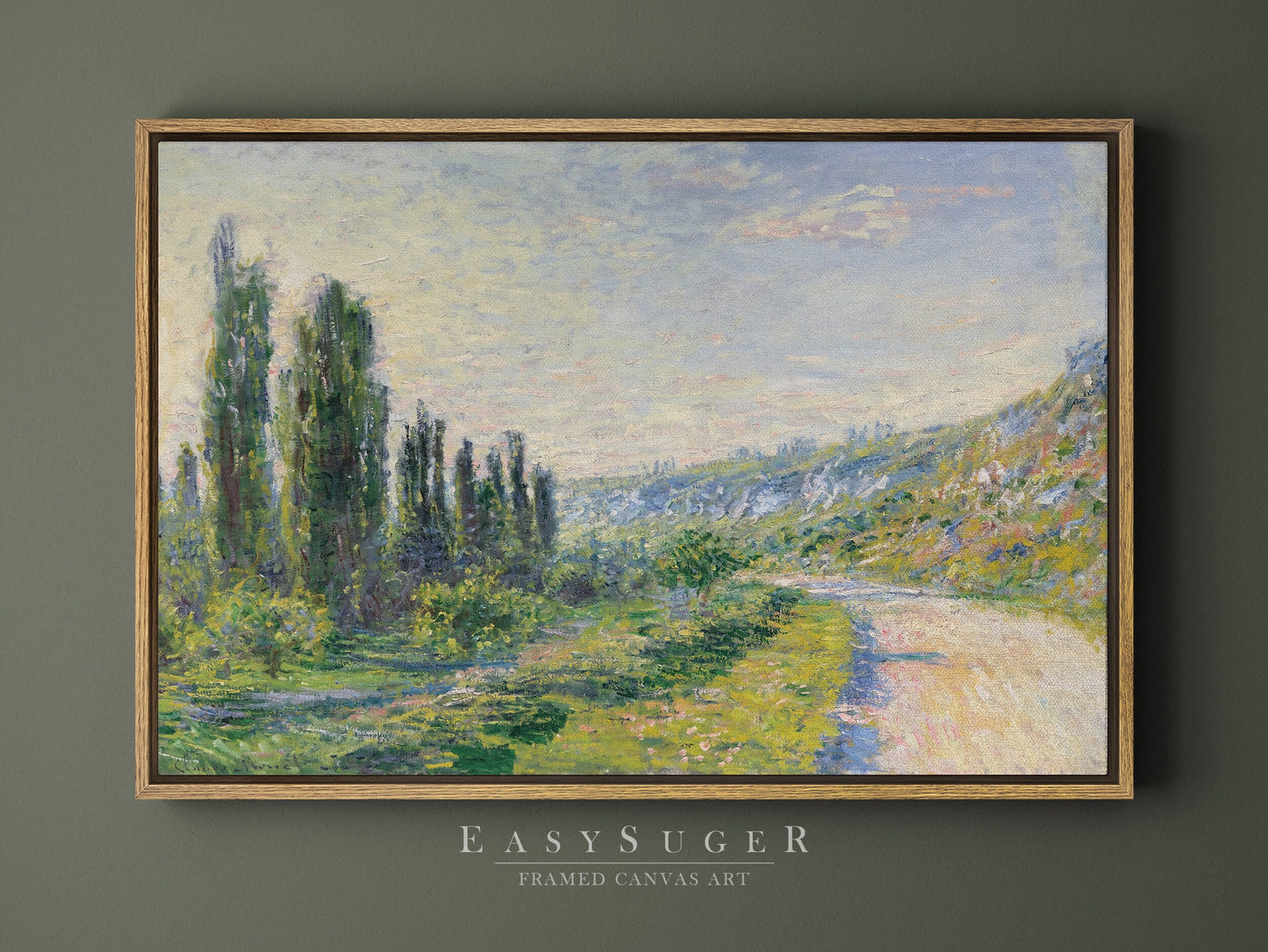 EasySuger Claude Monet Framed Print | Framed Canvas Wall Art with hanging kit
