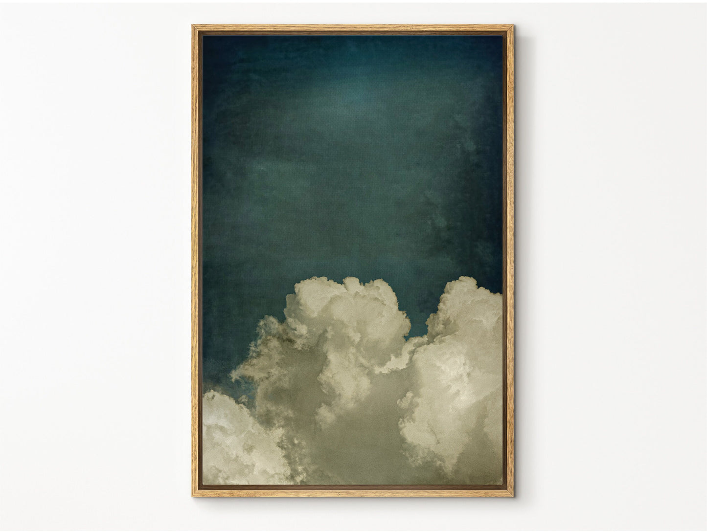 SouthandArt Vintage moody clouds Wall Art Print, Cloudy Sky Framed Large Gallery Art, Minimalist Art Ready to Hang (with hanging kit)