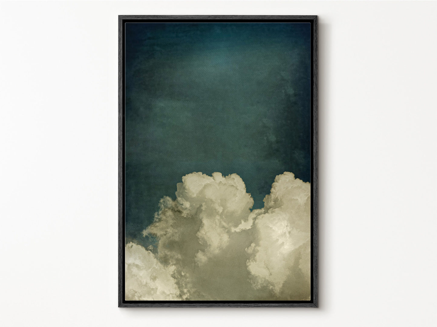 SouthandArt Vintage moody clouds Wall Art Print, Cloudy Sky Framed Large Gallery Art, Minimalist Art Ready to Hang (with hanging kit)