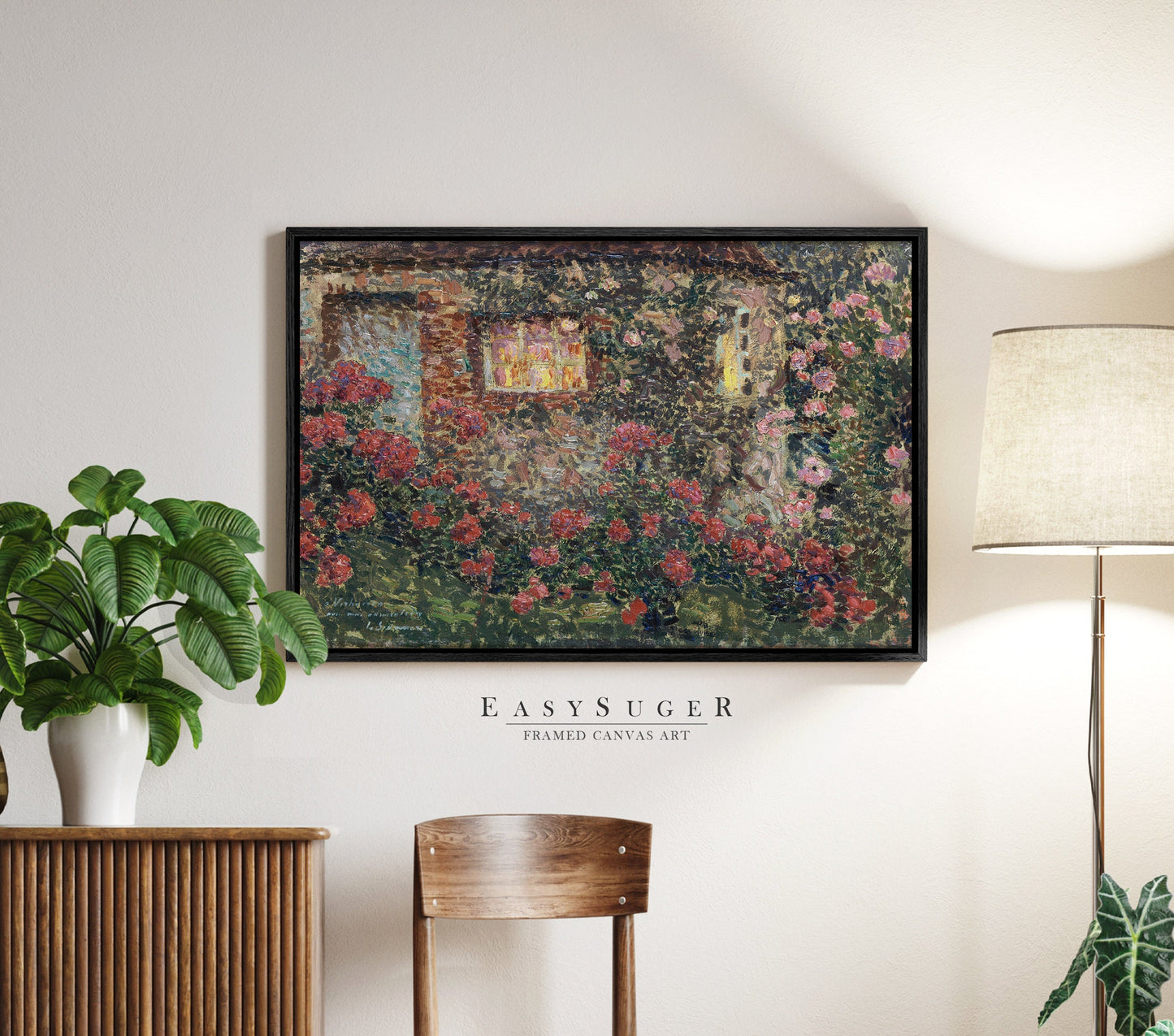 EasySuger Henri Le Sidaner Wall Art | Morning on the Seine | Framed Print on Canvas with hanging kit