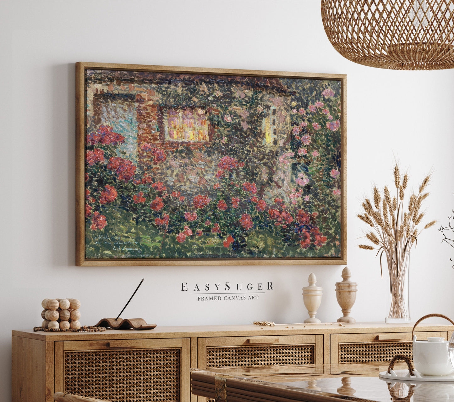 EasySuger Henri Le Sidaner Wall Art | Morning on the Seine | Framed Print on Canvas with hanging kit