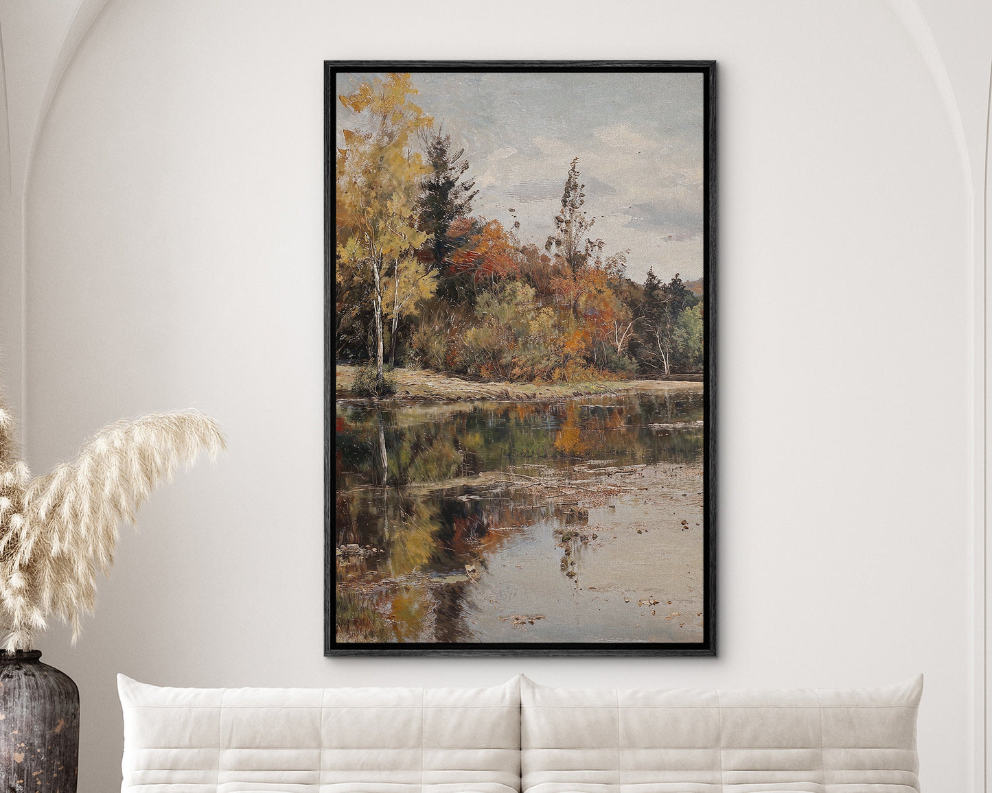 EasySuger Vintage Landscape Wall Art Print, Nature Framed Large Gallery Art, Minimalist Art with hanging kit | GW23