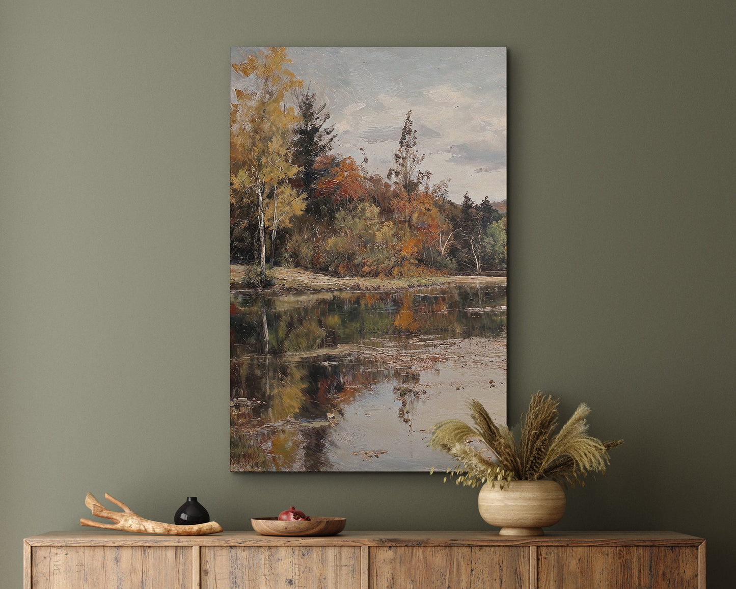 EasySuger Vintage Landscape Wall Art Print, Nature Framed Large Gallery Art, Minimalist Art with hanging kit | GW23