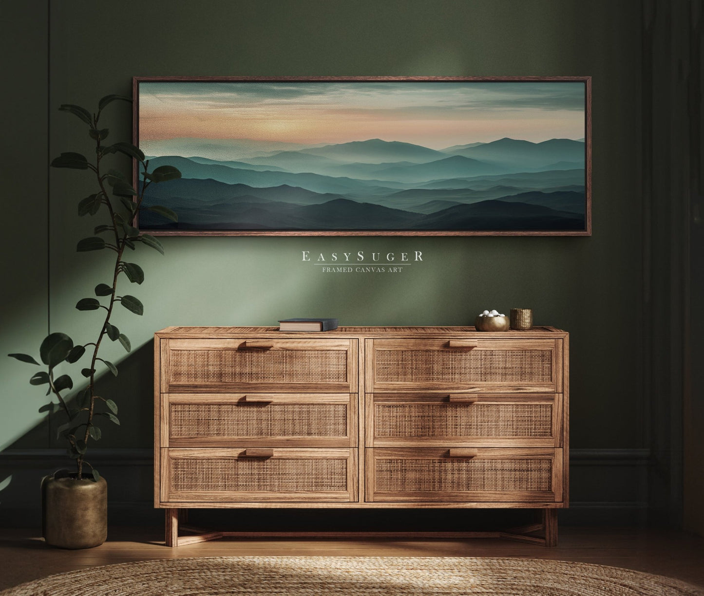 Sunset Mountain View II - EasySugerSunset Mountain View IIFramed Canvas PrintsEasySugerEasySugerSunset Mountain View II36x12Walnut
