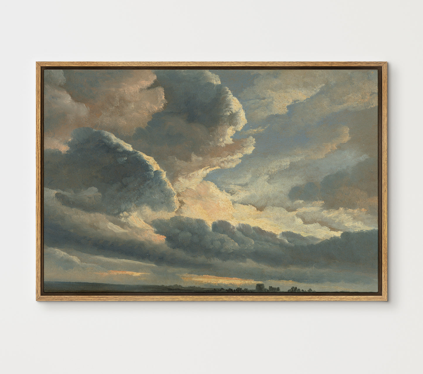 EasySuger Oil Painting Landscape Wall Art, Cloud Study Nature Framed Large Gallery Art, Minimalist Art Ready to Hang (with hanging kit)