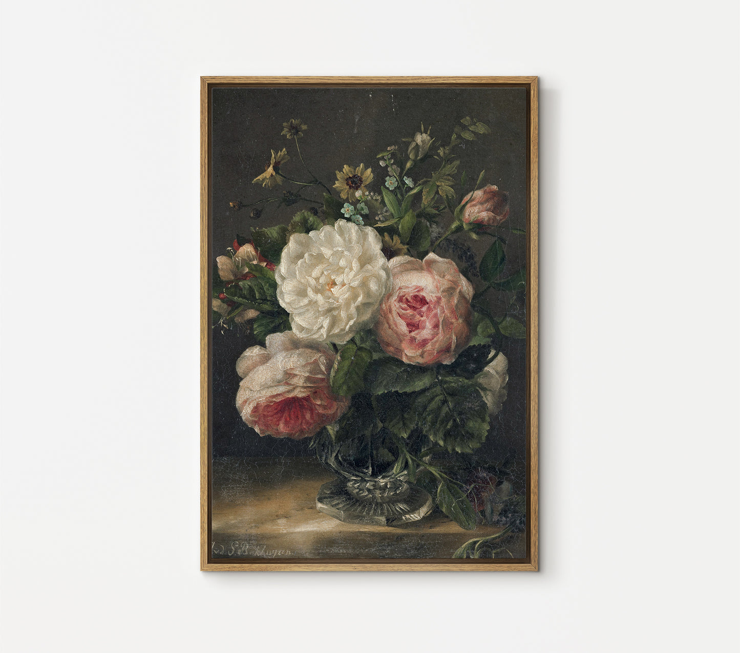 SouthandArt Vintage Still Life Framed Print, Framed Large Gallery Art, Minimalist Art Ready to Hang (with hanging kit)