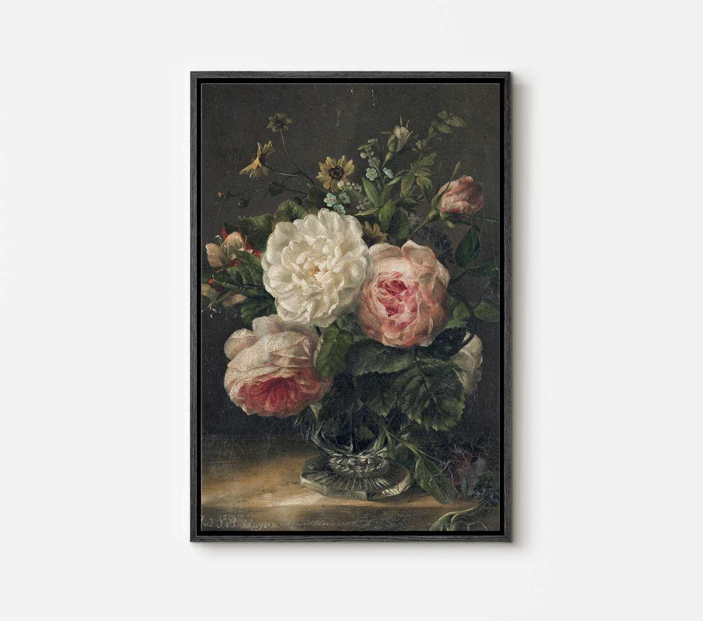 SouthandArt Vintage Still Life Framed Print, Framed Large Gallery Art, Minimalist Art Ready to Hang (with hanging kit)