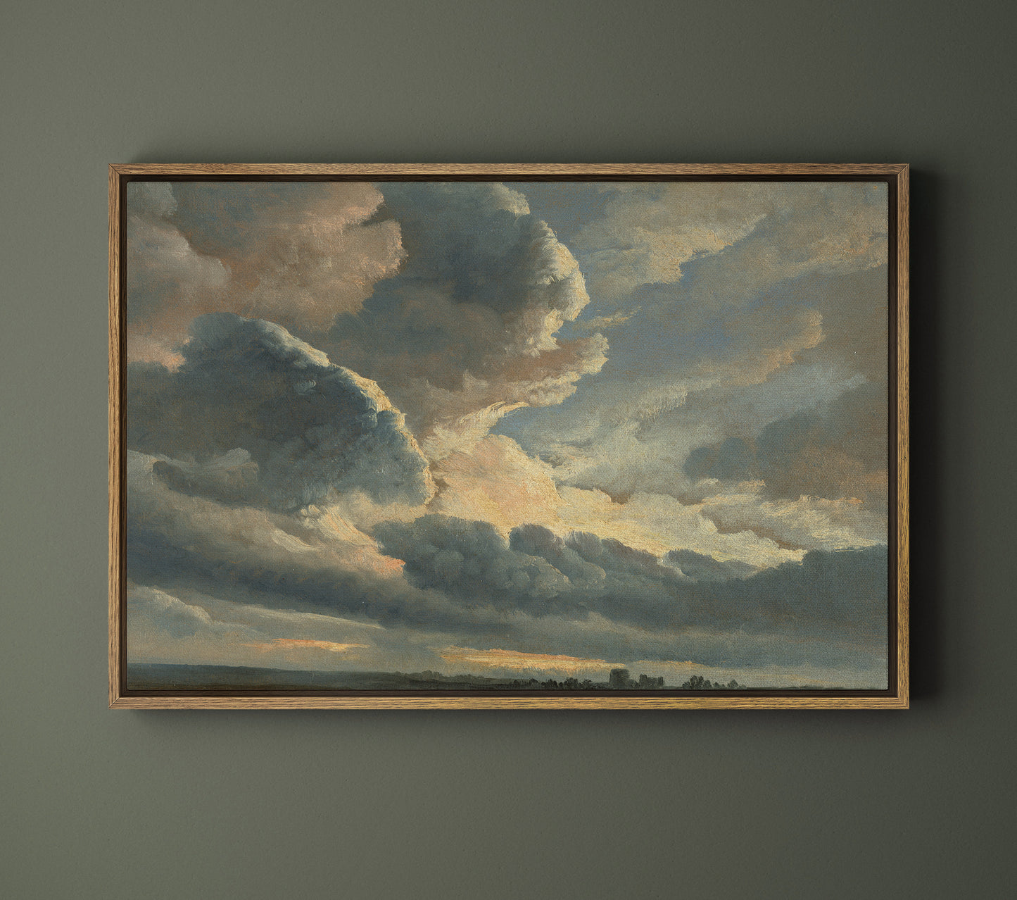 EasySuger Oil Painting Landscape Wall Art, Cloud Study Nature Framed Large Gallery Art, Minimalist Art Ready to Hang (with hanging kit)