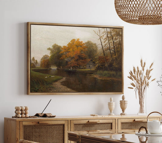 Fall Lakeside V - EasySugerFall Lakeside VFramed Canvas PrintsEasySugerEasySugerFall Lakeside V24x16Natural