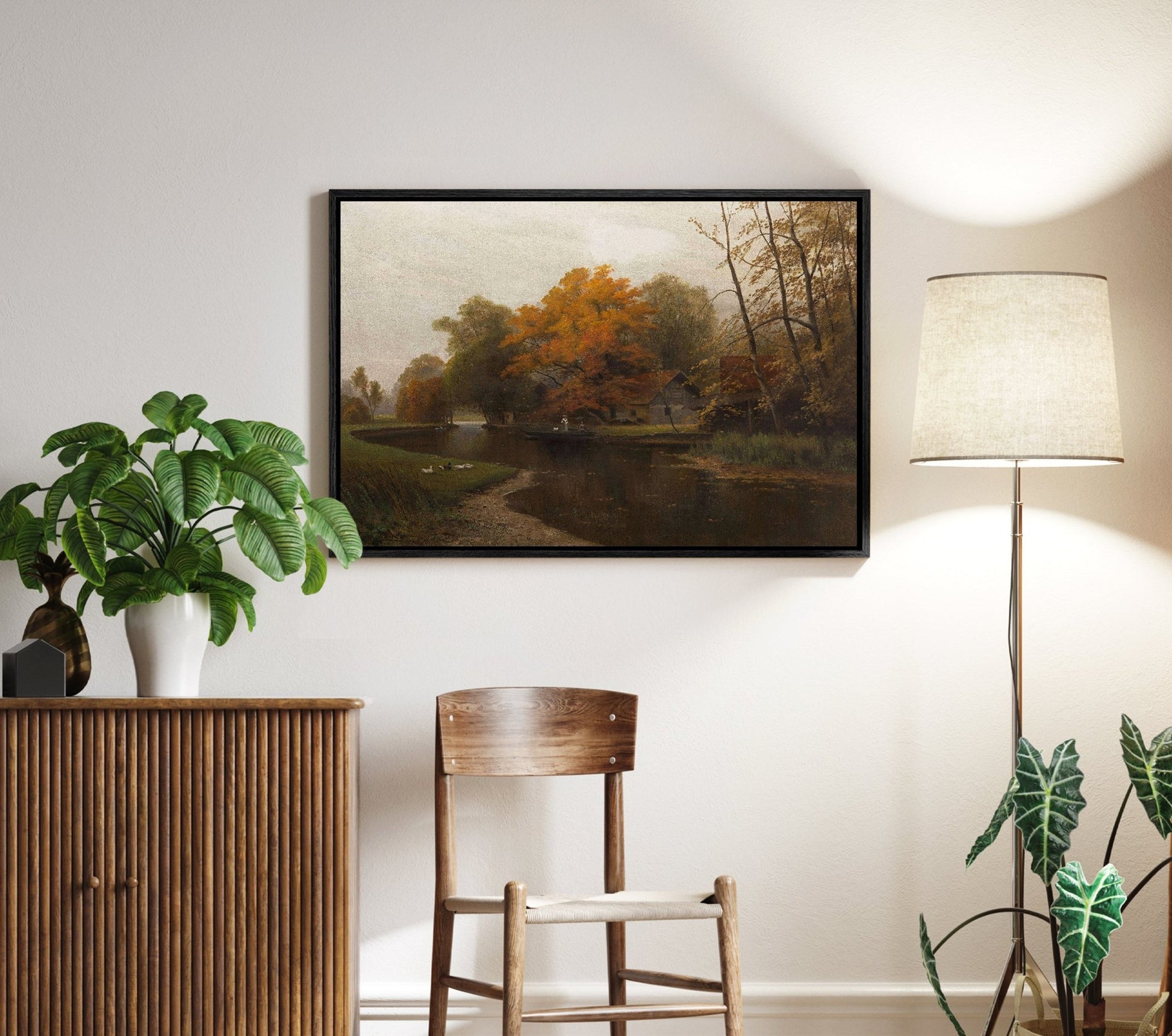 Fall Lakeside V - EasySugerFall Lakeside VFramed Canvas PrintsEasySugerEasySugerFall Lakeside V24x16Light