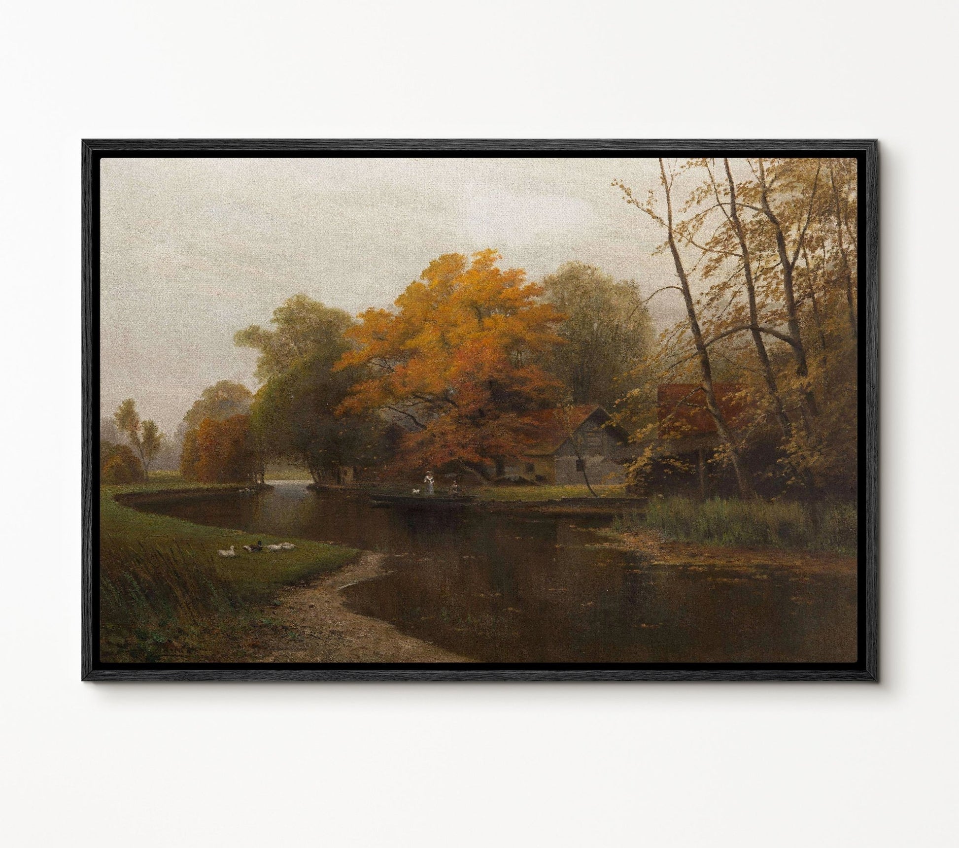 Fall Lakeside V - EasySugerFall Lakeside VFramed Canvas PrintsEasySugerEasySugerFall Lakeside V24x16Black