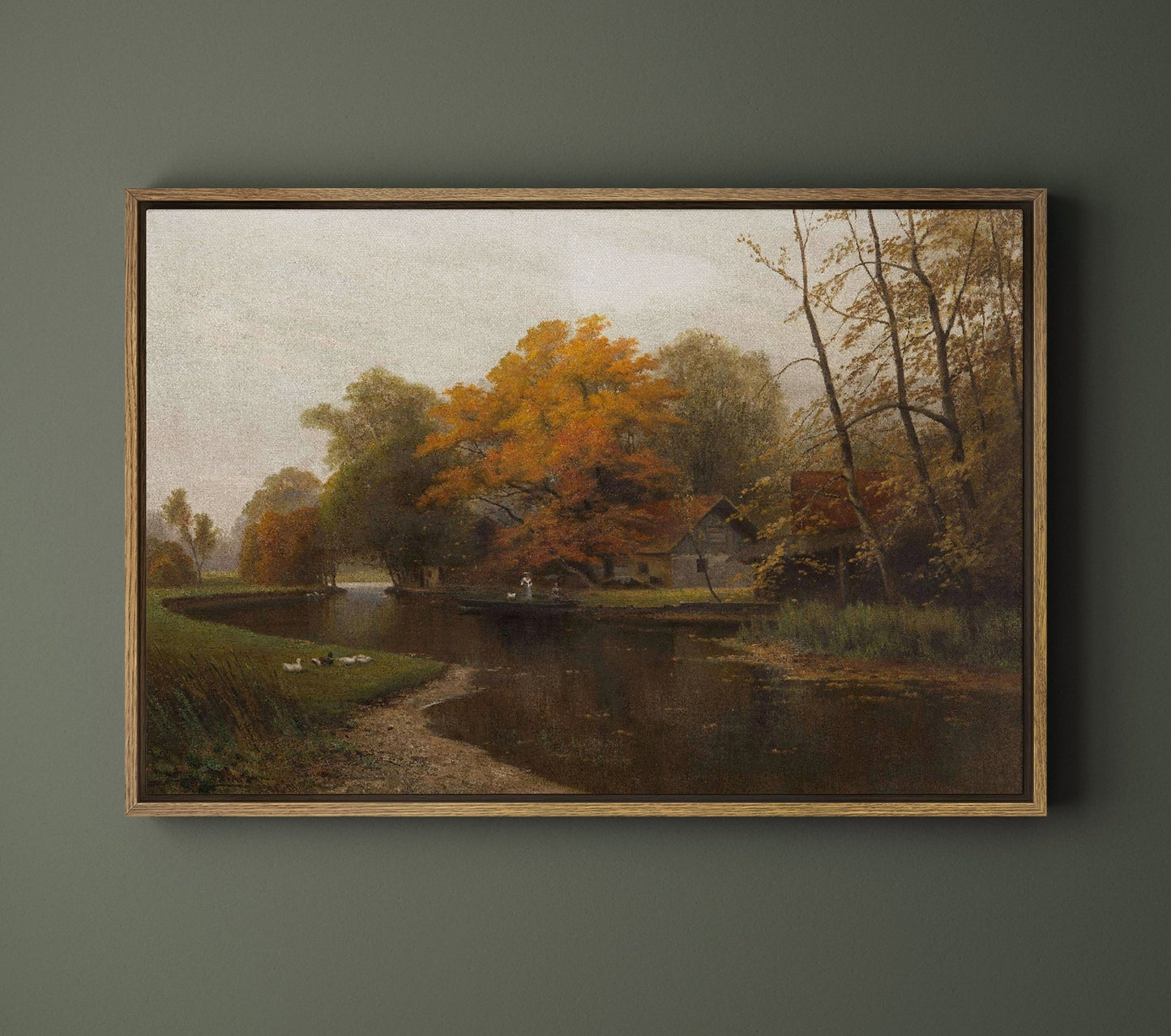 Fall Lakeside V - EasySugerFall Lakeside VFramed Canvas PrintsEasySugerEasySugerFall Lakeside V24x16Natural