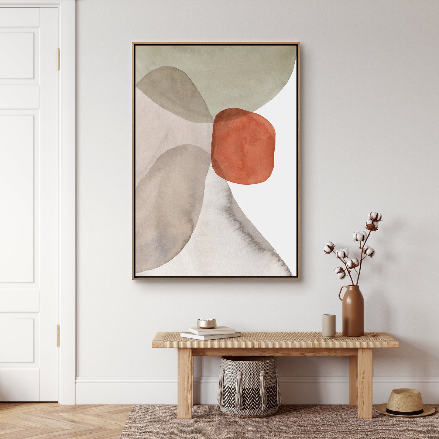 Watercolor Painting Wall Art, Boho Wall Decor, Contemporary Abstract Wall Art, Mid Century Modern Wall Art, Canvas Wall Art with Hanging Kit