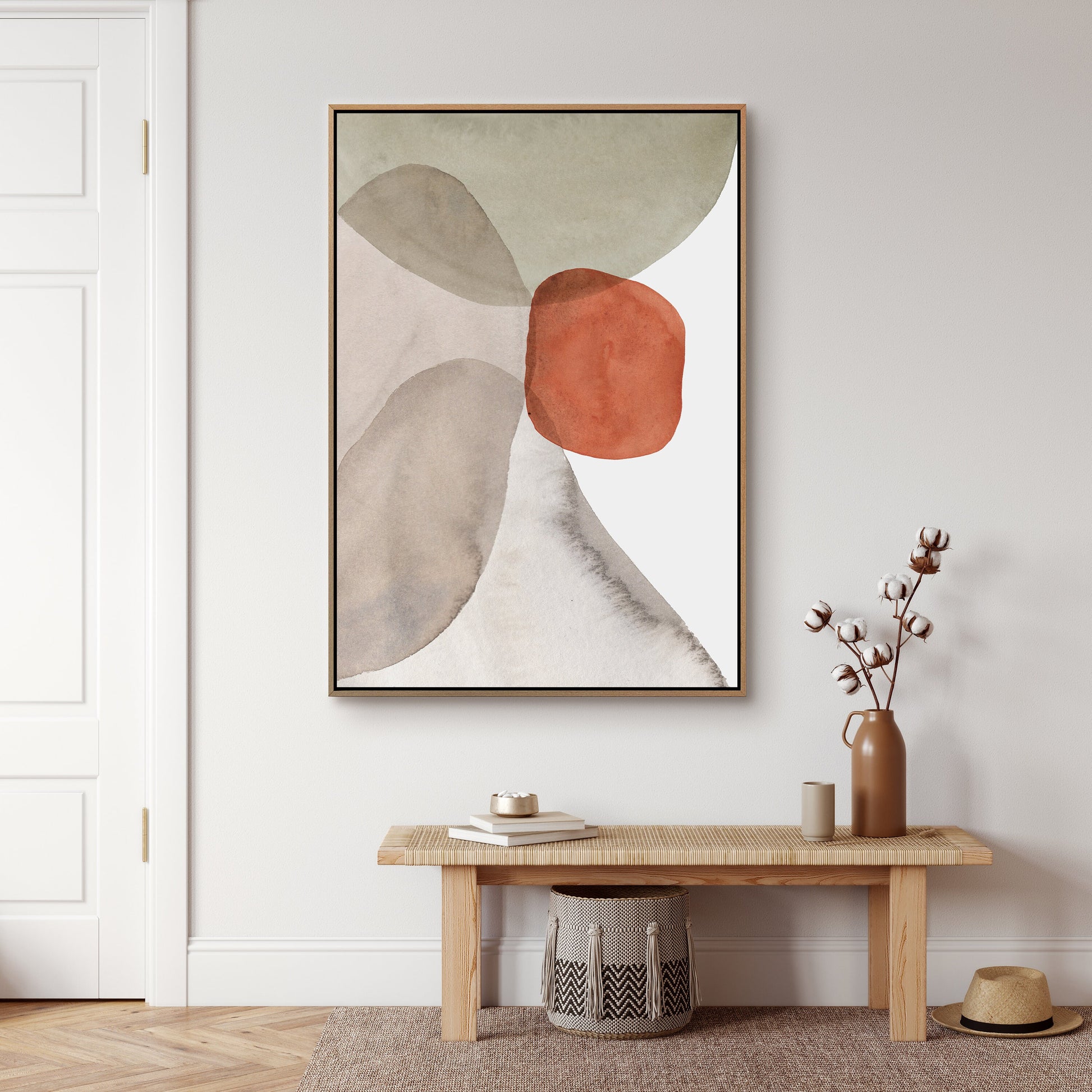 Watercolor Painting Wall Art, Boho Wall Decor, Contemporary Abstract Wall Art, Mid Century Modern Wall Art, Canvas Wall Art with Hanging Kit