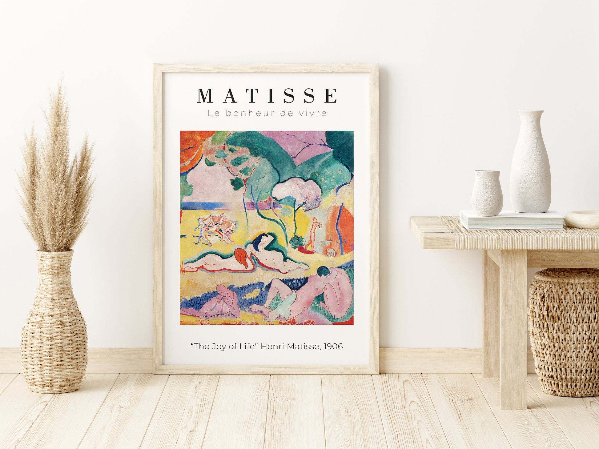 Henri Matisse The Joy of life, Matisse canvas wall art, Modern framed art for bedroom, living room and dining room (with hanging kit)