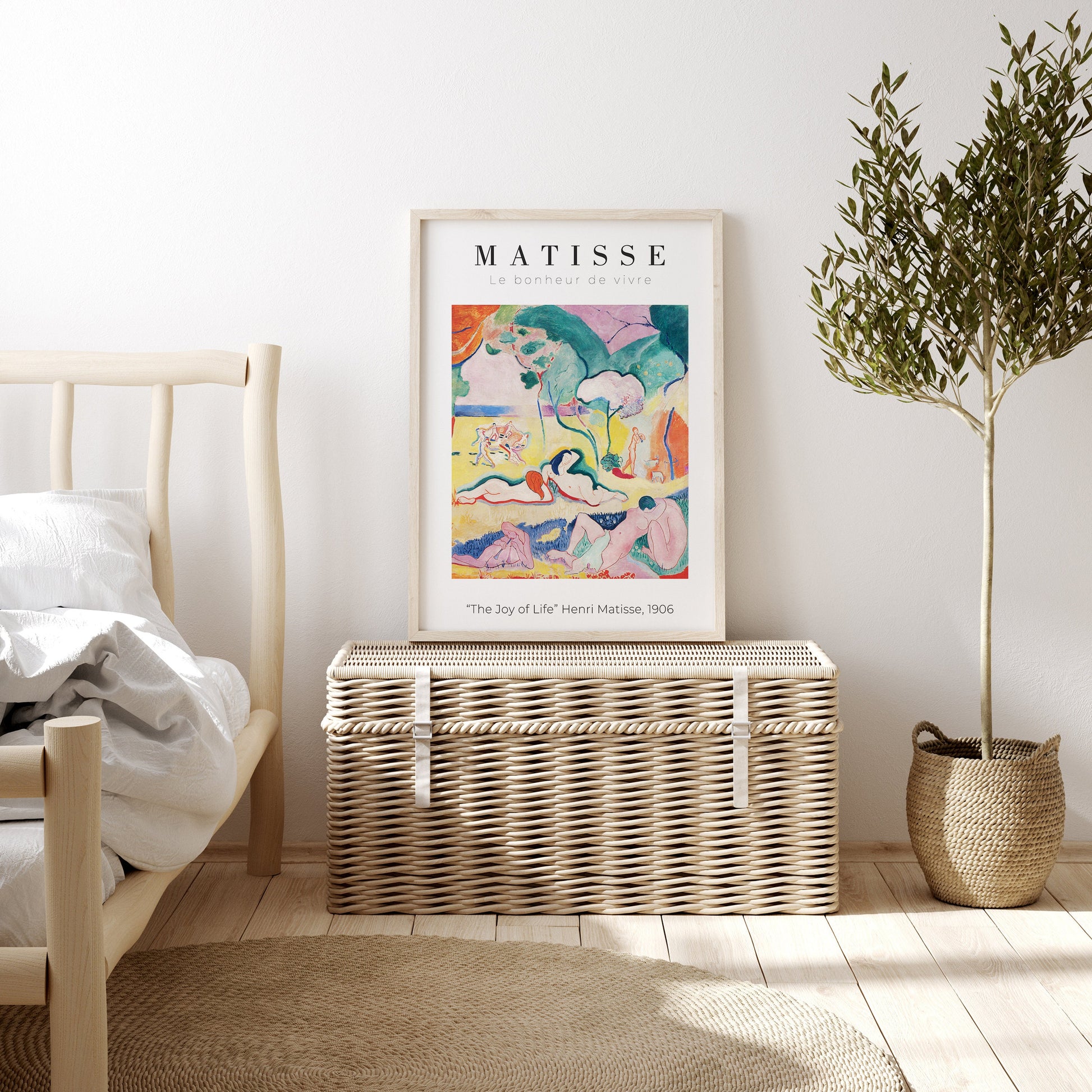 Henri Matisse The Joy of life, Matisse canvas wall art, Modern framed art for bedroom, living room and dining room (with hanging kit)