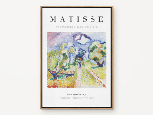 Matisse Wall art, Promenade Des Oliviers, Framed canvas wall art, Modern art for bedroom, living room and dining room (with hanging kit)