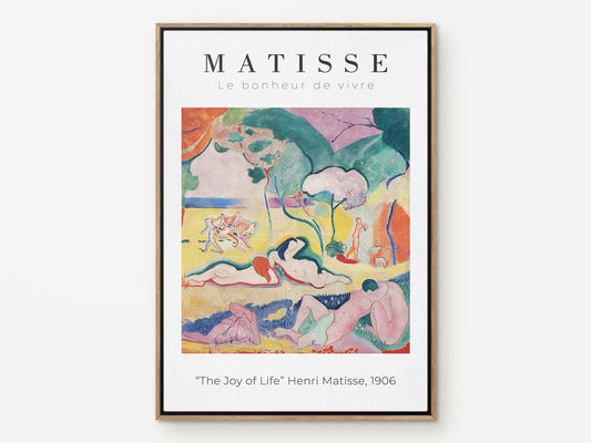 Henri Matisse The Joy of life, Matisse canvas wall art, Modern framed art for bedroom, living room and dining room (with hanging kit)