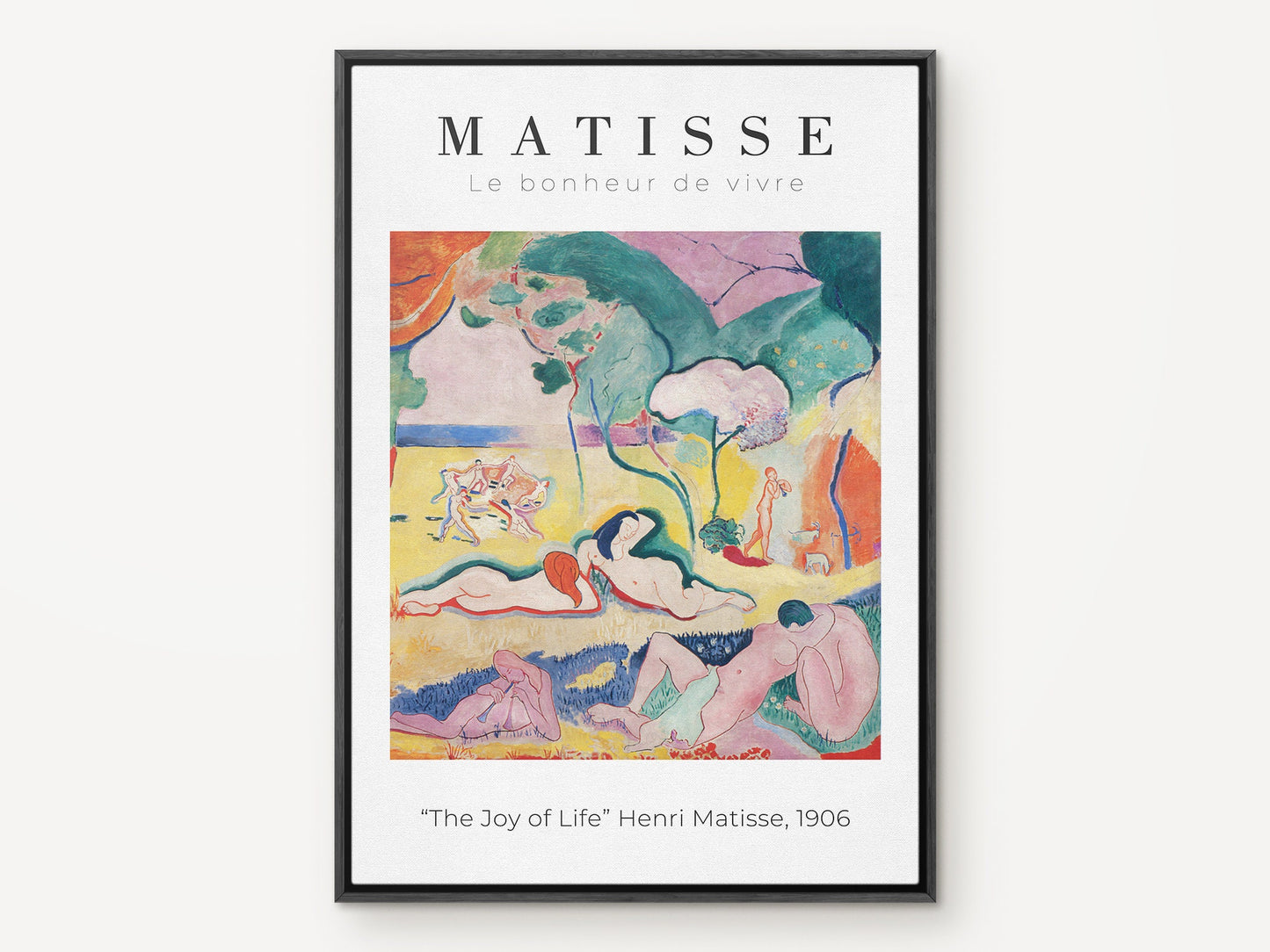 Henri Matisse The Joy of life, Matisse canvas wall art, Modern framed art for bedroom, living room and dining room (with hanging kit)