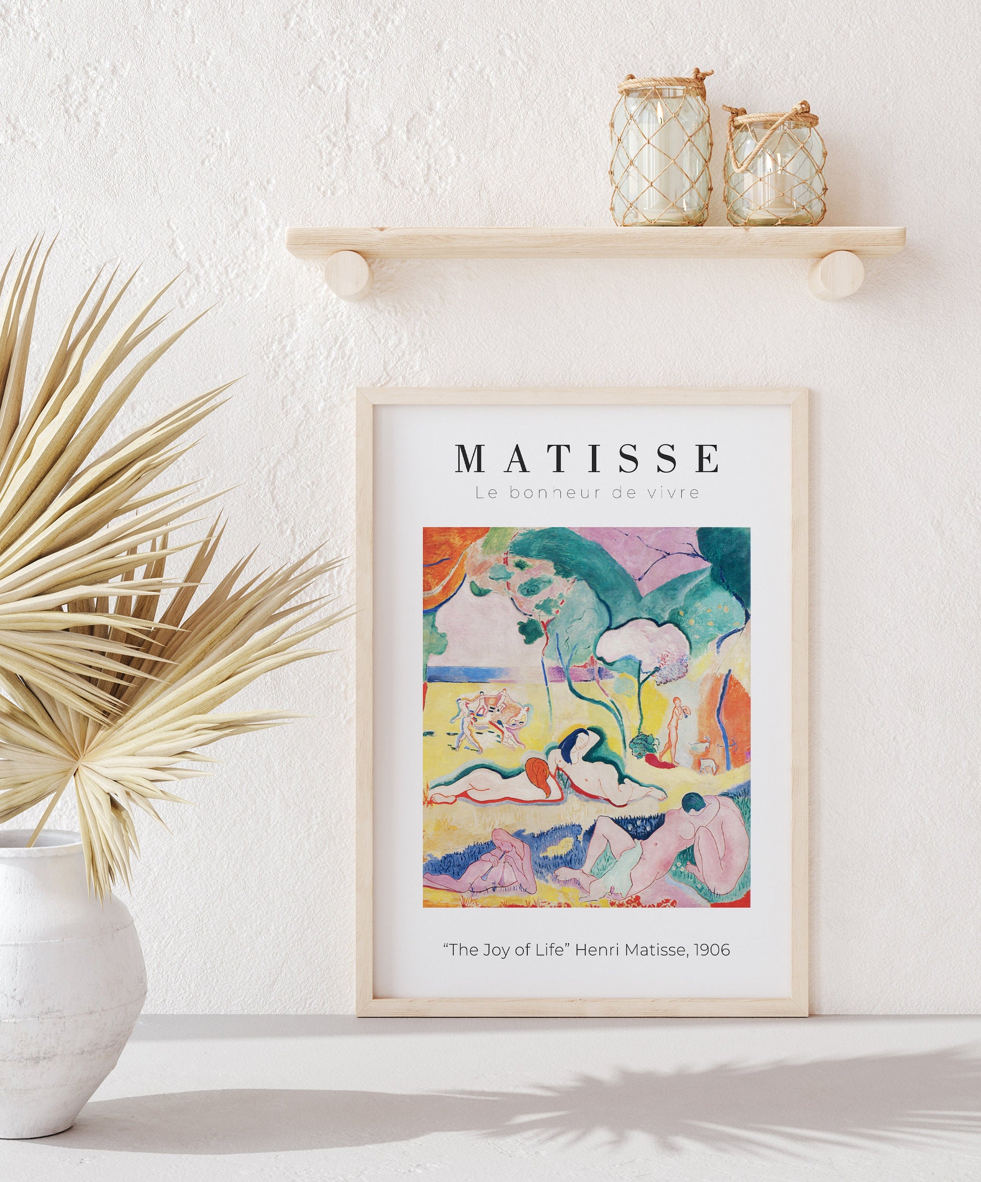 Henri Matisse The Joy of life, Matisse canvas wall art, Modern framed art for bedroom, living room and dining room (with hanging kit)