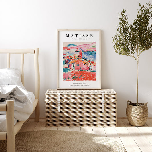 Matisse Wall art, View of Collioure, Framed canvas wall art, Modern art for bedroom, living room and dining room (with hanging kit)
