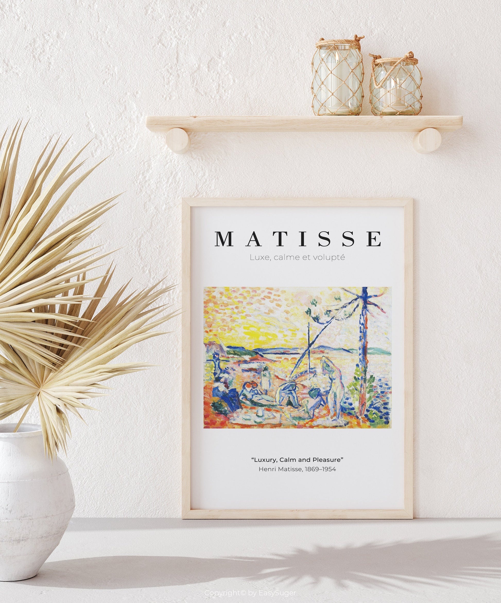 Matisse Wall art, Luxury, Calm and Pleasure, Framed canvas wall art, Modern art for bedroom, living room and dining room (with hanging kit)