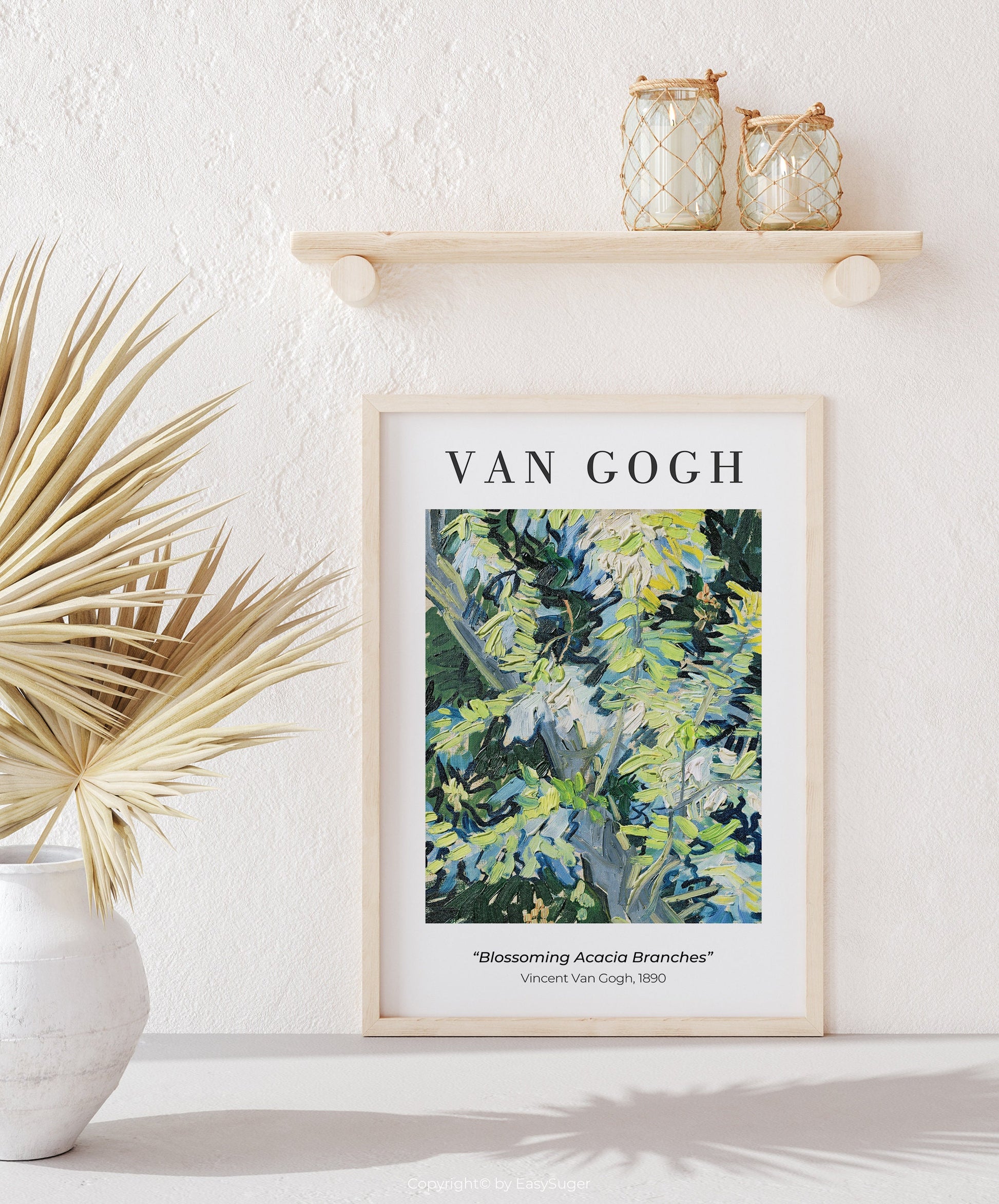 EasySuger Van Gogh Wall Art | Blossoming Acacia Branches | Framed Canvas Wall Art for living room and bedroom VG-59