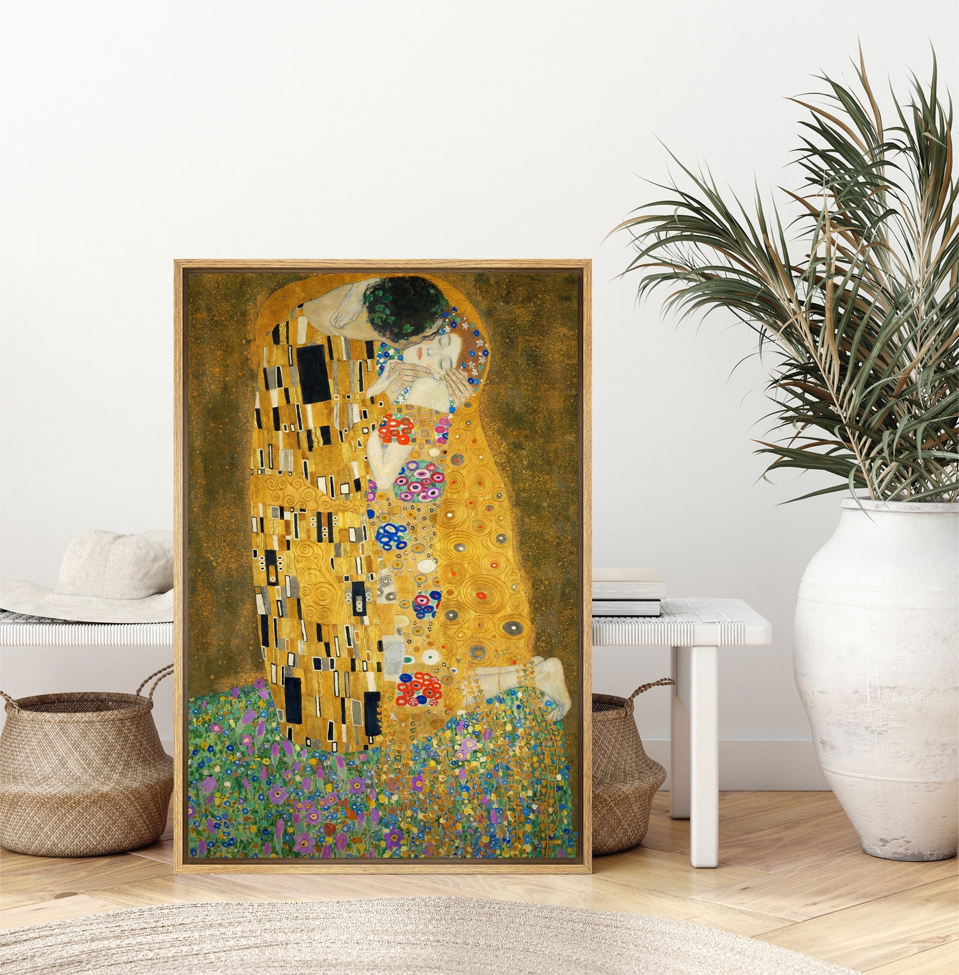 EasySuger The Kiss by Gustav Klimt | Framed Canvas Wall art