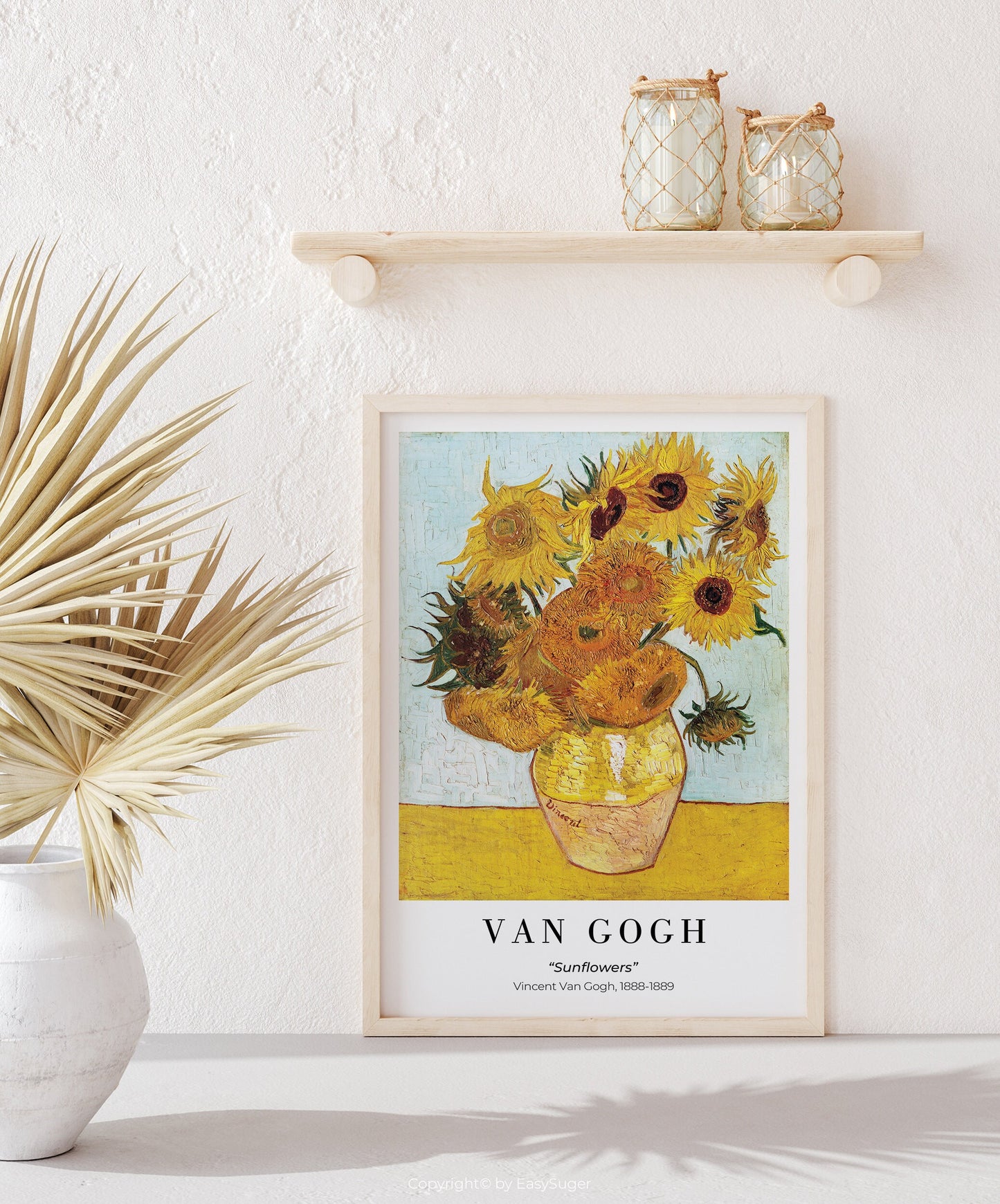 EasySuger Van Gogh Wall Art | Sunflowers | Framed Canvas Wall Art for living room and bedroom