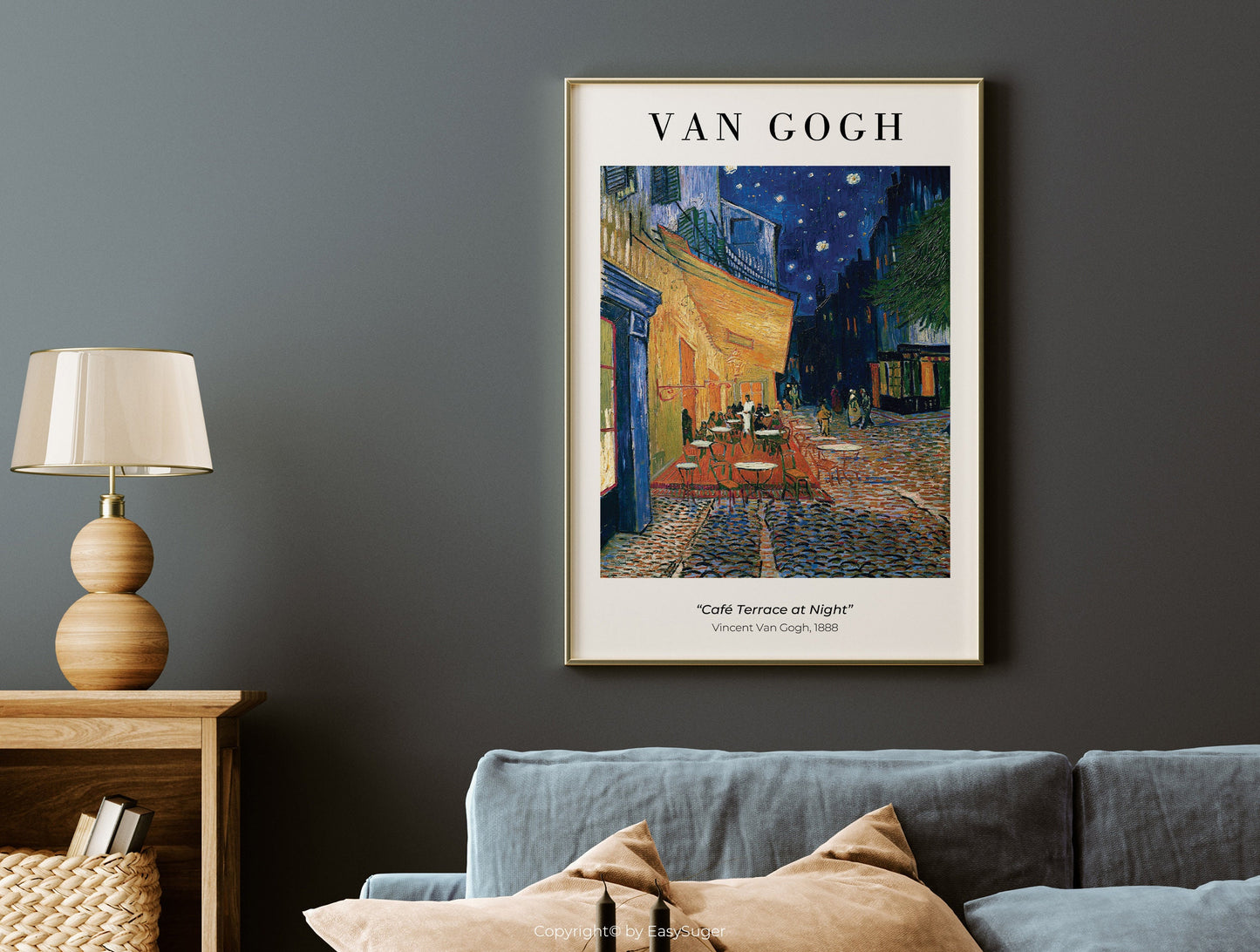 EasySuger Van Gogh Wall Art | Café Terrace at Night | Framed Canvas Wall Art for living room and bedroom