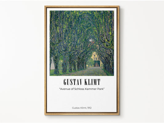 EasySuger Avenue of Schloss Kammer Park by Gustav Klimt, Framed Wall Art, Framed Canvas Wall art with hanging kit