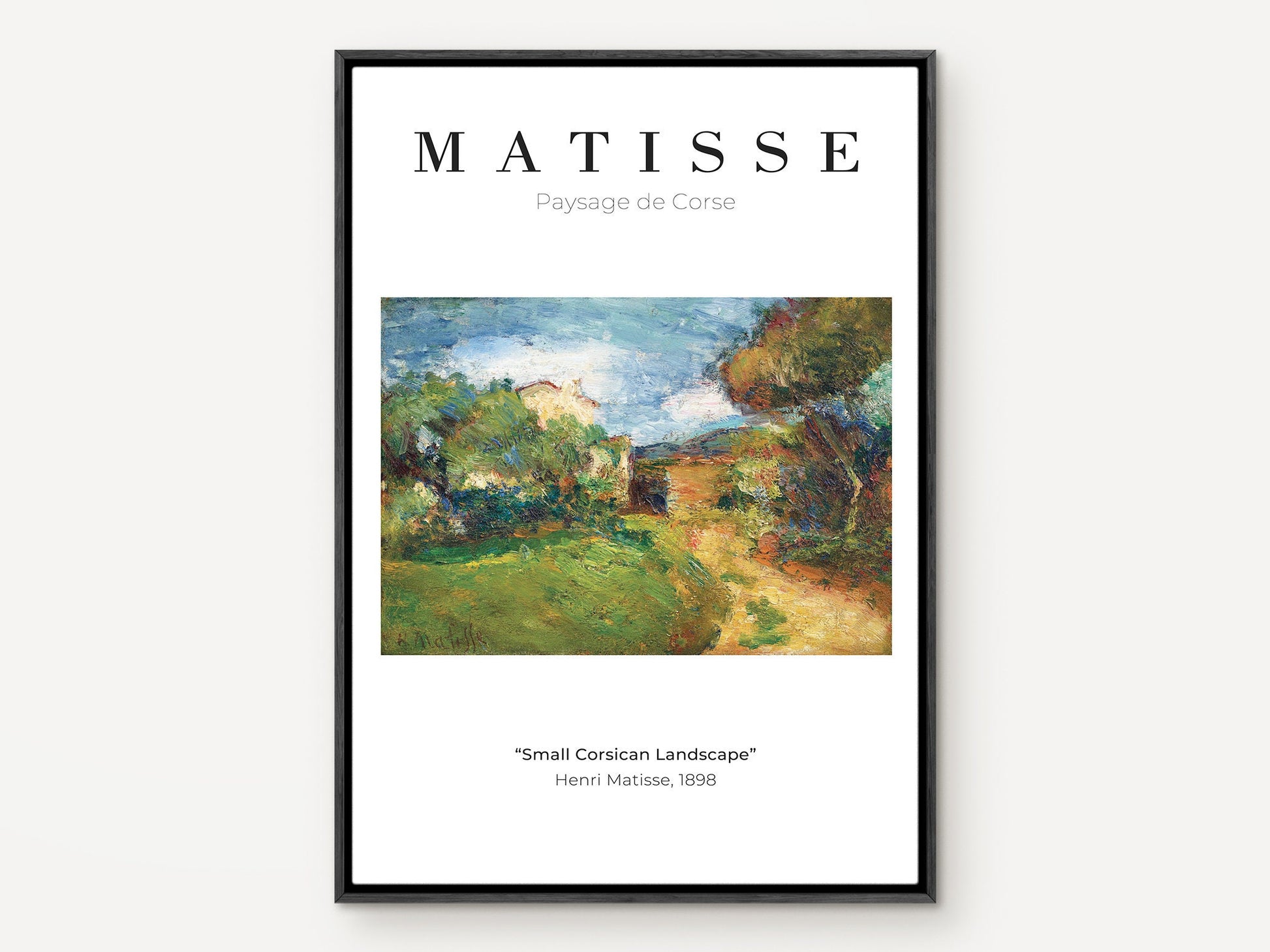 Matisse Wall art, Small Corsican Landscape, Framed canvas wall art, Modern art for bedroom, living room and dining room (with hanging kit)