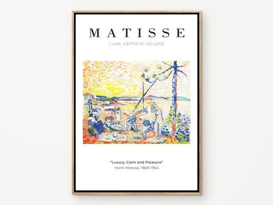 Matisse Wall art, Luxury, Calm and Pleasure, Framed canvas wall art, Modern art for bedroom, living room and dining room (with hanging kit)