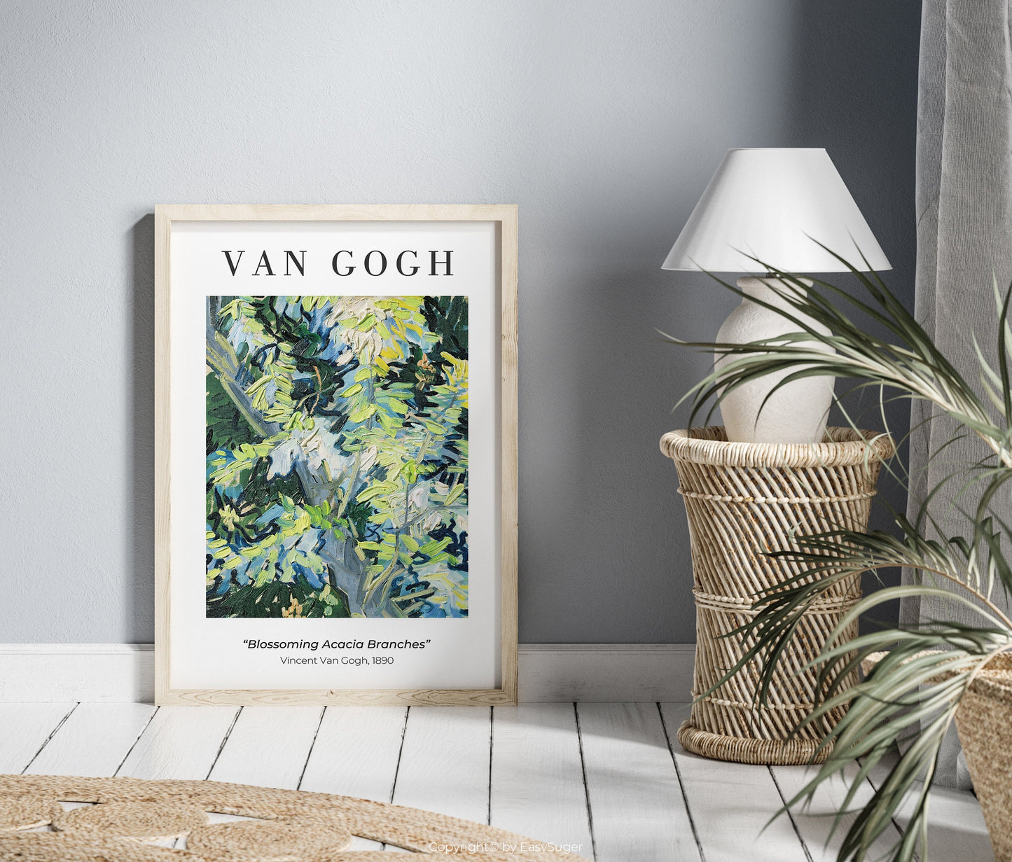 EasySuger Van Gogh Wall Art | Blossoming Acacia Branches | Framed Canvas Wall Art for living room and bedroom VG-59