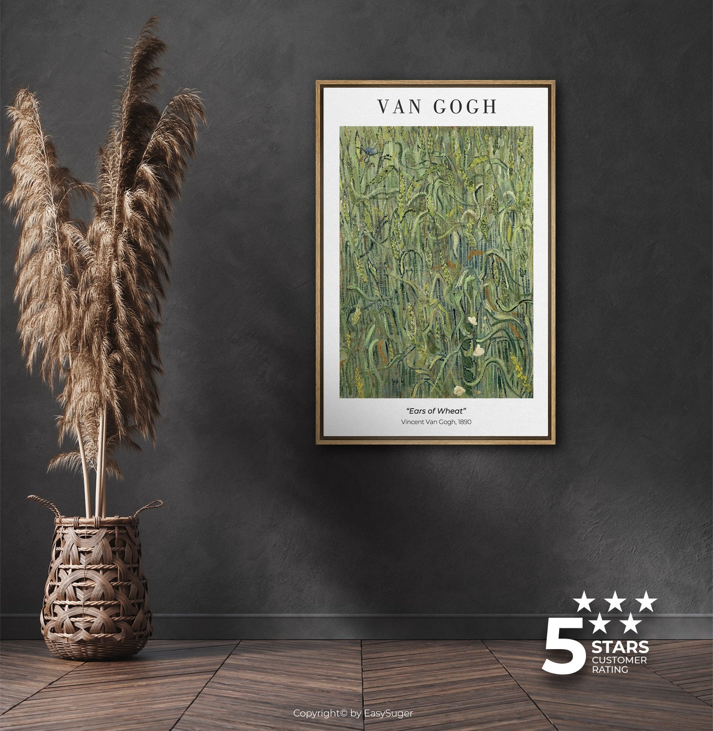 EasySuger Van Gogh Wall Art | Ears of Wheat | Framed Canvas Wall Art for living room and bedroom