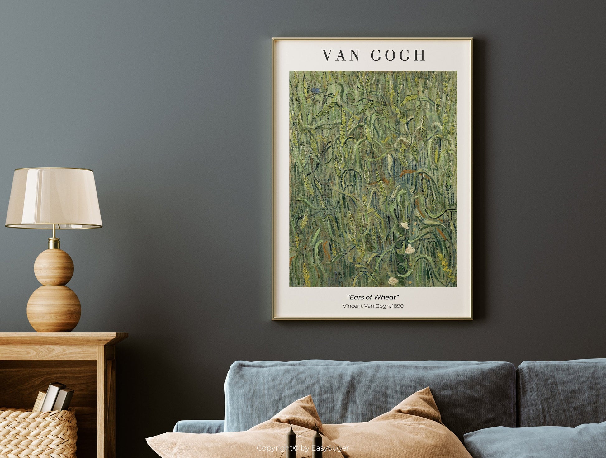 EasySuger Van Gogh Wall Art | Ears of Wheat | Framed Canvas Wall Art for living room and bedroom