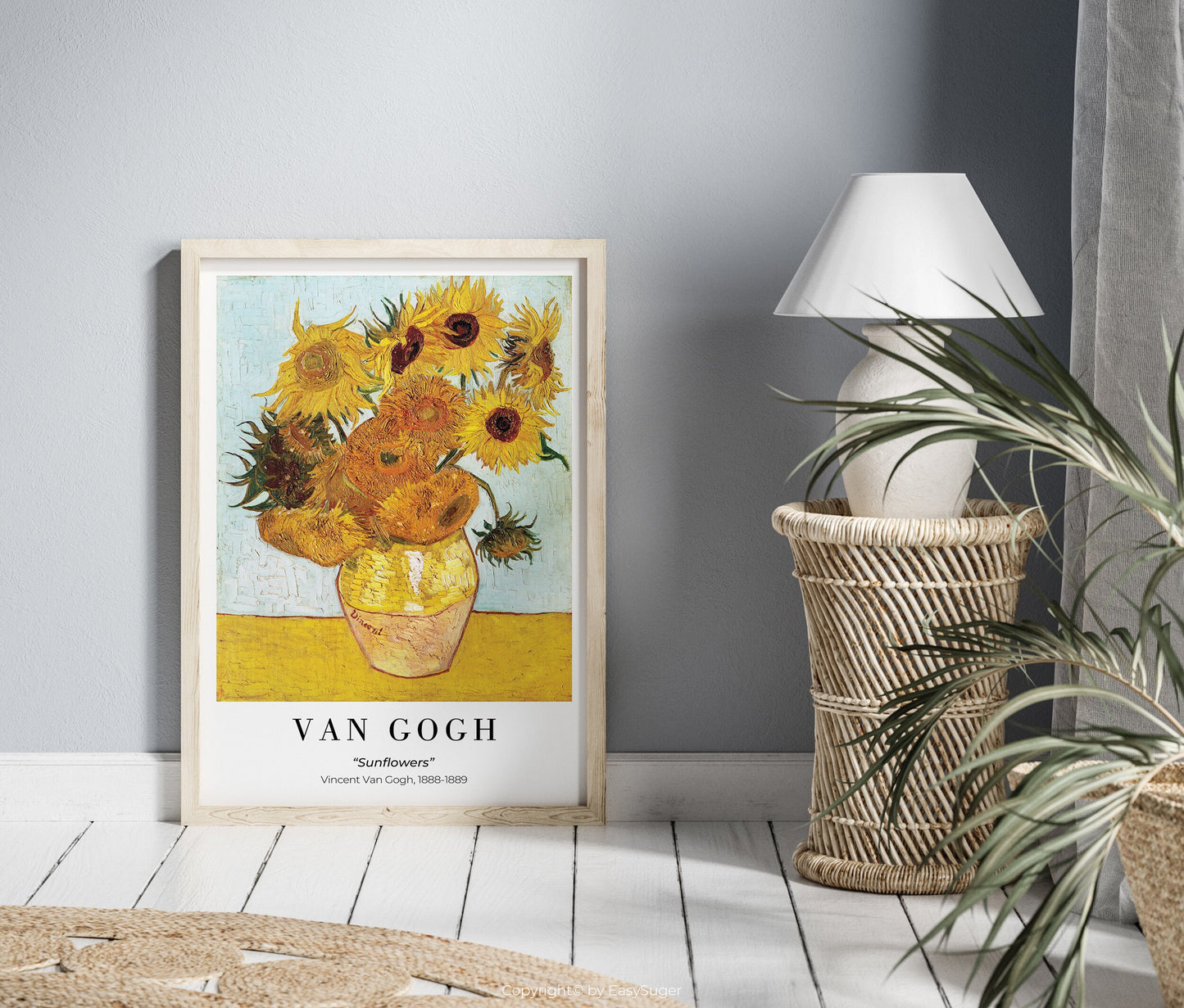 EasySuger Van Gogh Wall Art | Sunflowers | Framed Canvas Wall Art for living room and bedroom