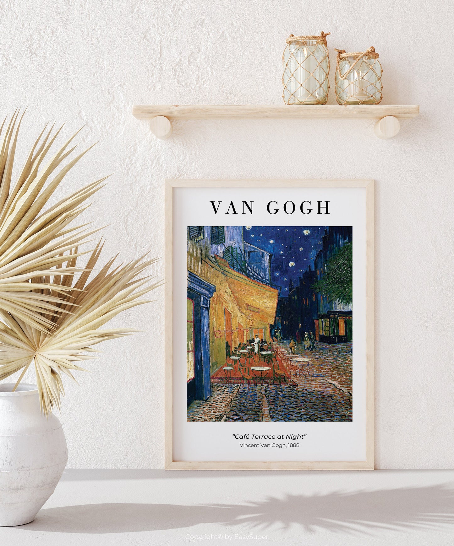 EasySuger Van Gogh Wall Art | Café Terrace at Night | Framed Canvas Wall Art for living room and bedroom