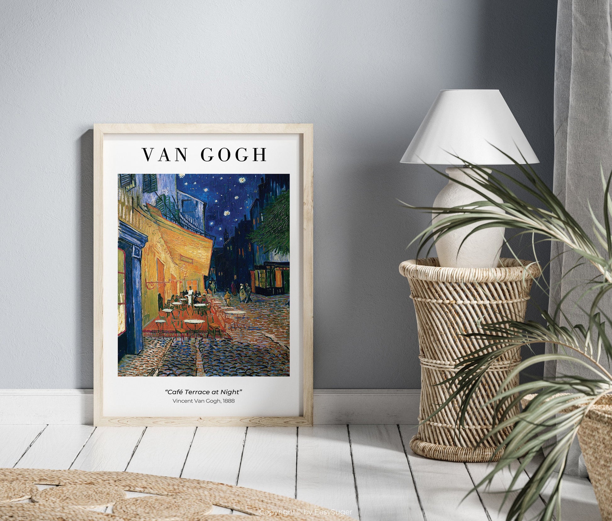 EasySuger Van Gogh Wall Art | Café Terrace at Night | Framed Canvas Wall Art for living room and bedroom