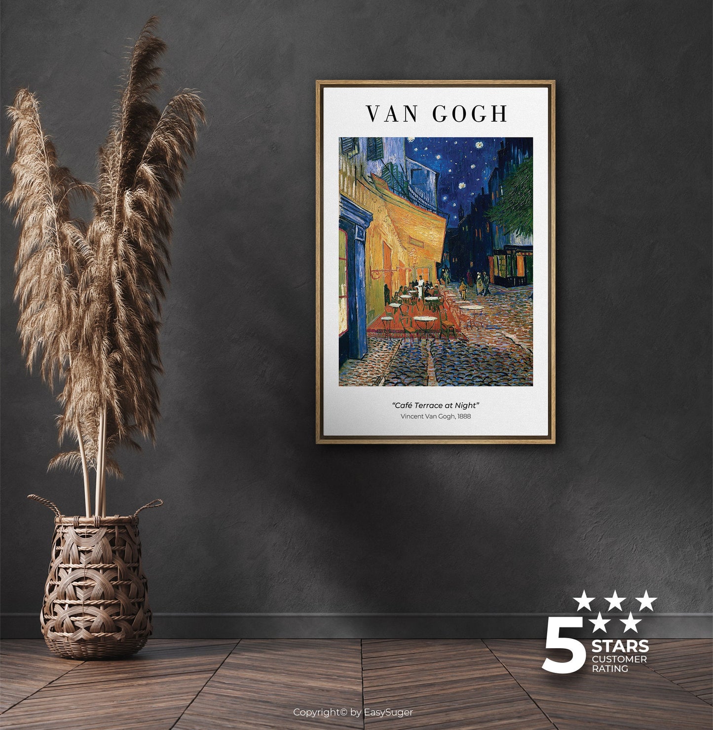 EasySuger Van Gogh Wall Art | Café Terrace at Night | Framed Canvas Wall Art for living room and bedroom