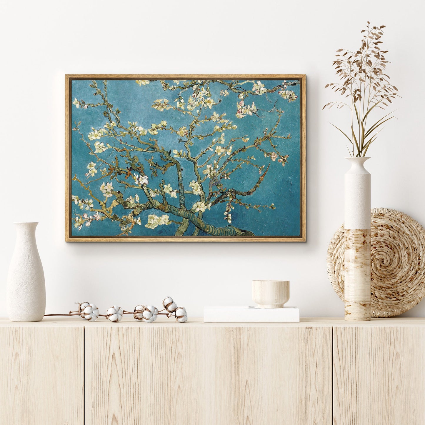 EasySuger Van Gogh Wall Art | Almond Blossoms | Framed Canvas Wall Art for living room and bedroom