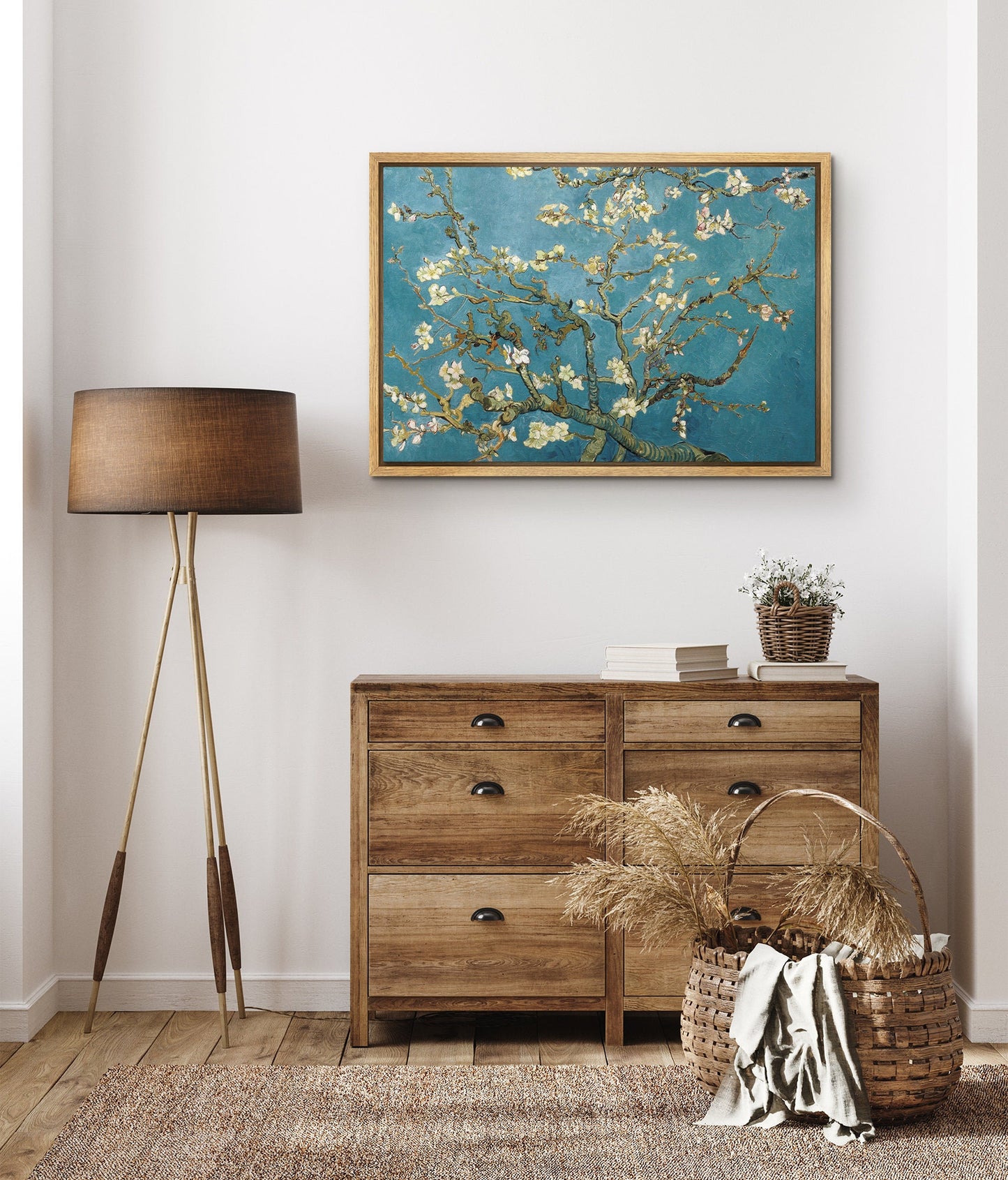 EasySuger Van Gogh Wall Art | Almond Blossoms | Framed Canvas Wall Art for living room and bedroom