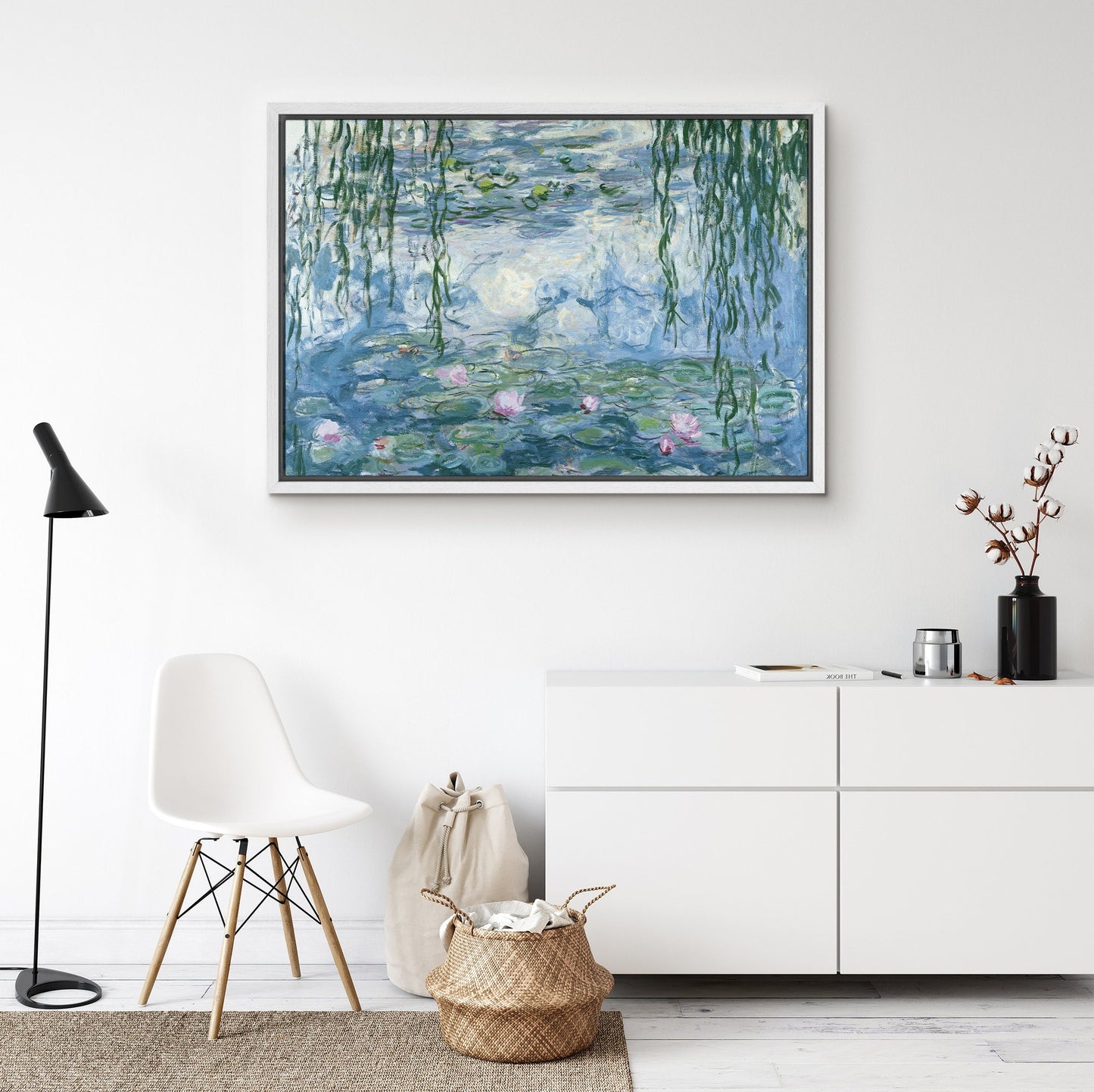 EasySuger Claude Monet Wall Art | Water Lilies | Framed Canvas Wall Art with hanging kit