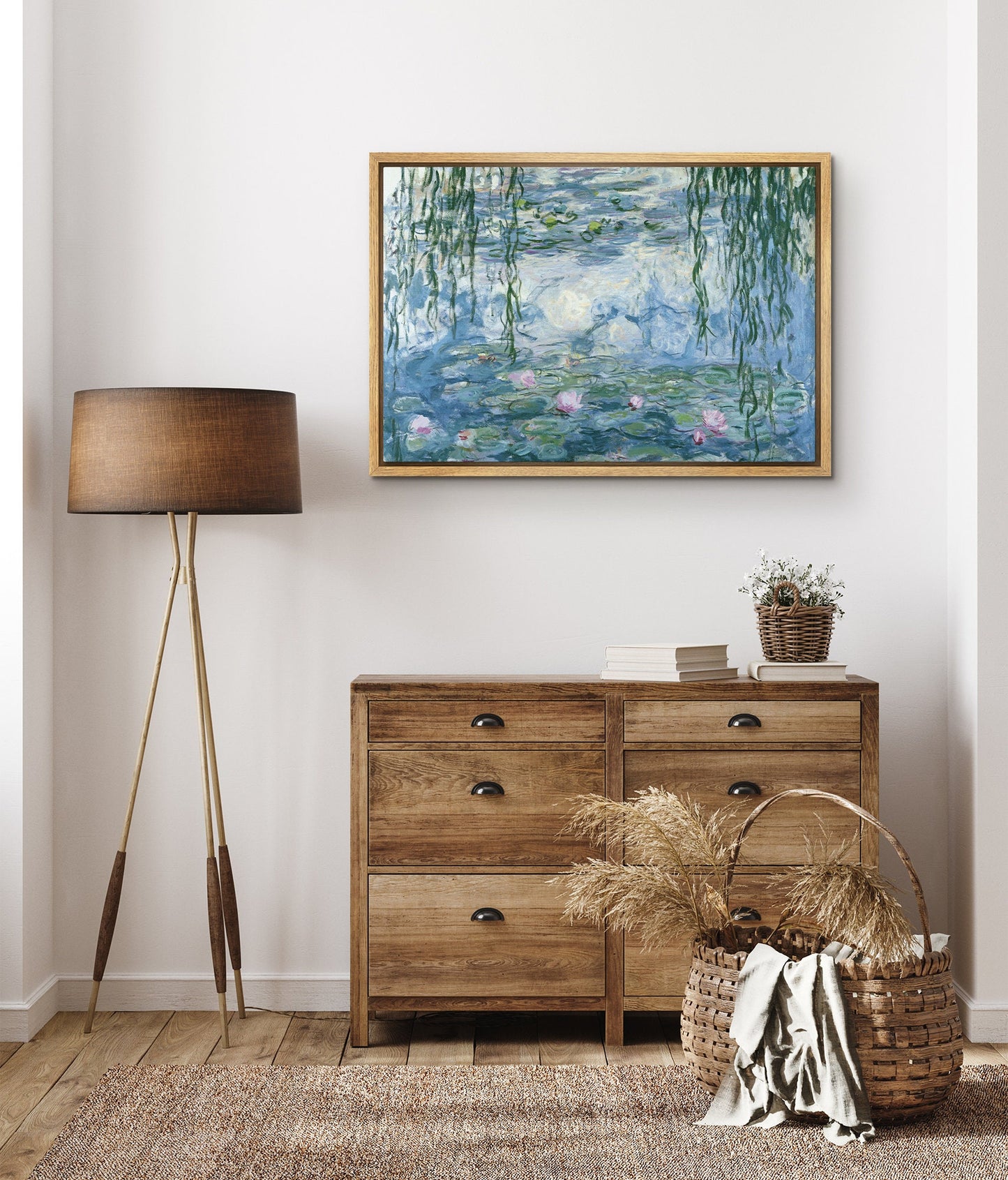 EasySuger Claude Monet Wall Art | Water Lilies | Framed Canvas Wall Art with hanging kit