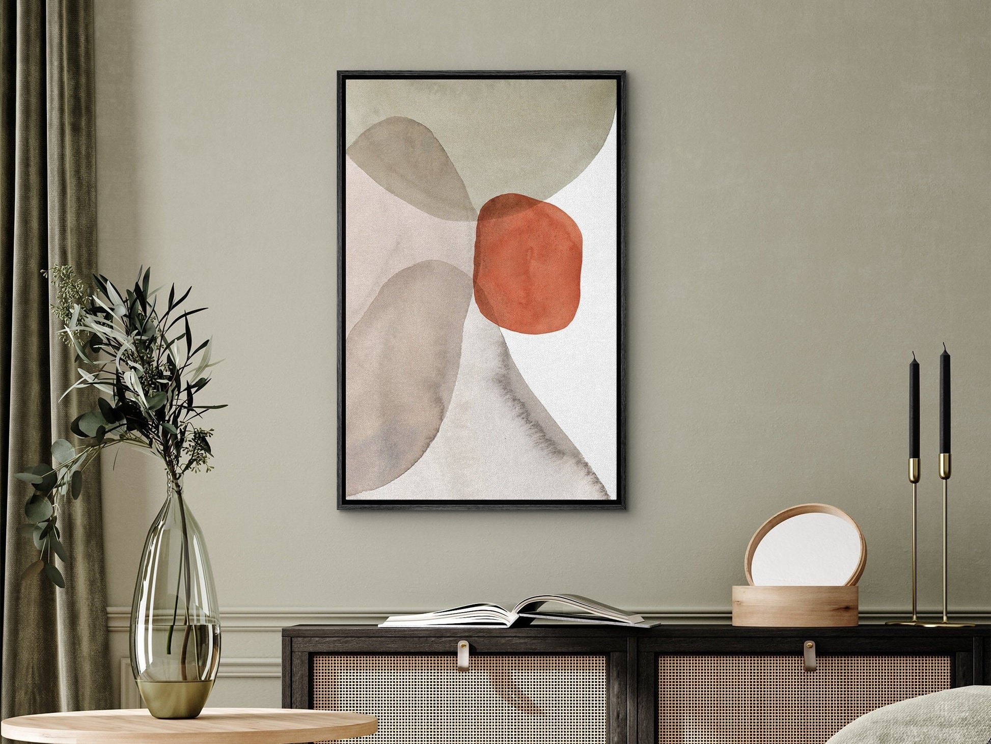 Watercolor Painting Wall Art, Boho Wall Decor, Contemporary Abstract Wall Art, Mid Century Modern Wall Art, Canvas Wall Art with Hanging Kit